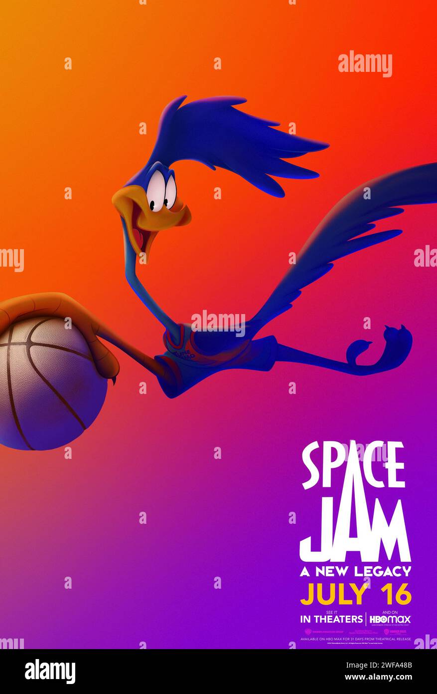 Space Jam: A New Legacy (2021) von Malcolm D. Lee mit Frank Welker als Road Runner. NBA-Superstar LeBron James trifft sich mit Bugs Bunny und den restlichen Looney-Songs für diese lang erwartete Fortsetzung. Poster mit US-Zeichen ***NUR FÜR REDAKTIONELLE ZWECKE***. Quelle: BFA / Warner Bros Stockfoto