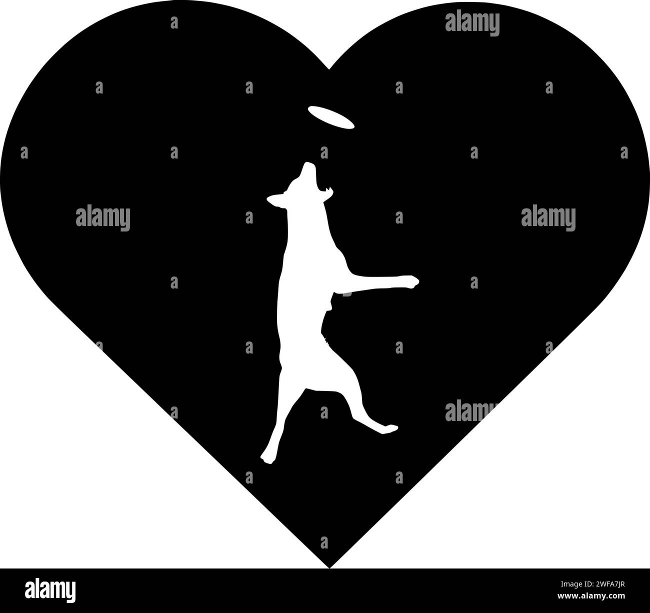 Welpen Illustration Hund Silhouette Herz Logo Welpen Icon Liebe Umriss Haustier Urlaub Tier Hund reinrassiges Säugetier valentinstag glückliche Form valentinstag Freund jung Stock Vektor