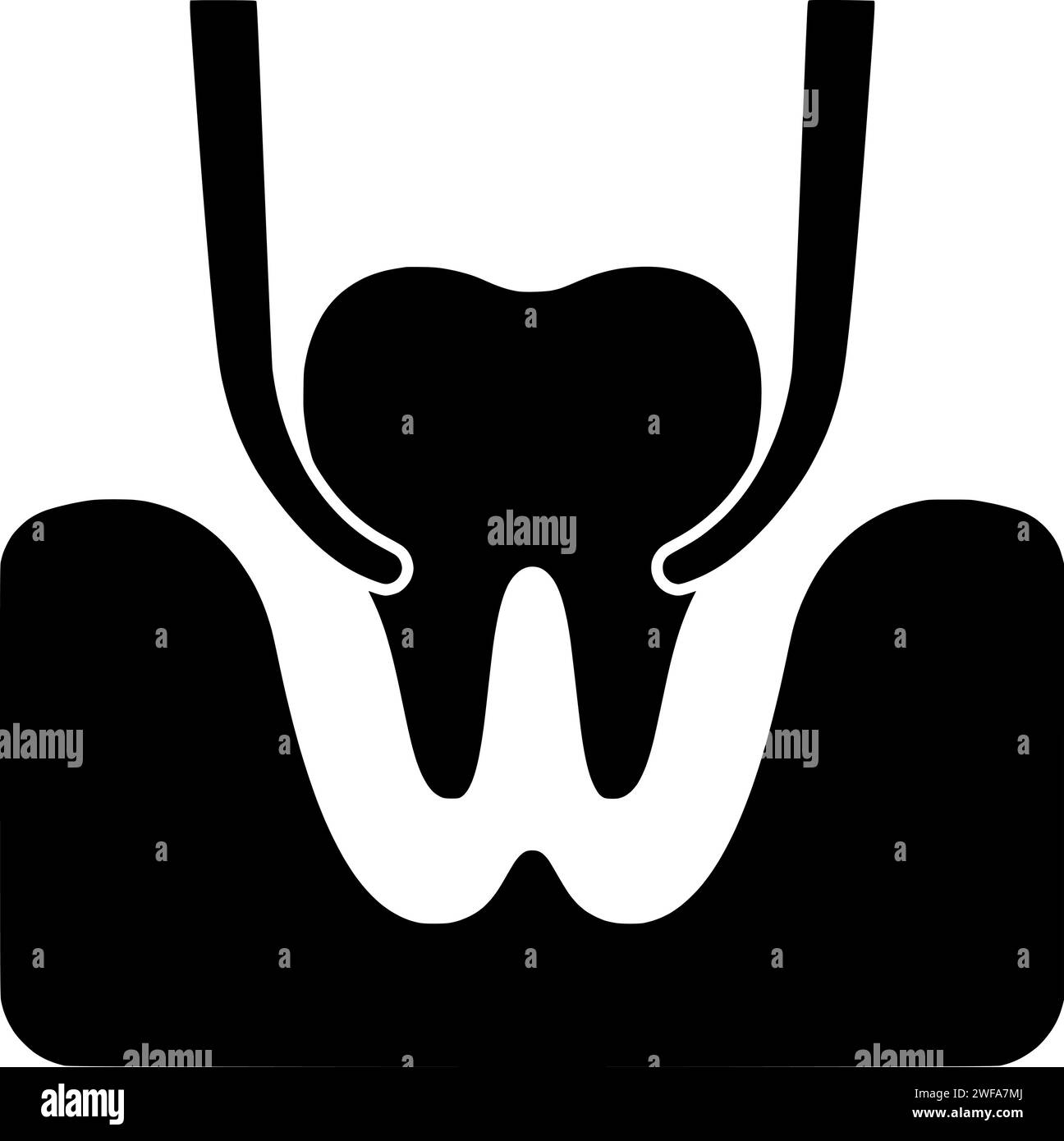 Dental Illustration Hygiene Silhouette Pflege Logo Zähne Icon Badezimmer Umriss Gesundheit Bürste glückliche Zahnbürste Haus gesunde Zähne Mund saubere Form Kind weiß Kind Stock Vektor