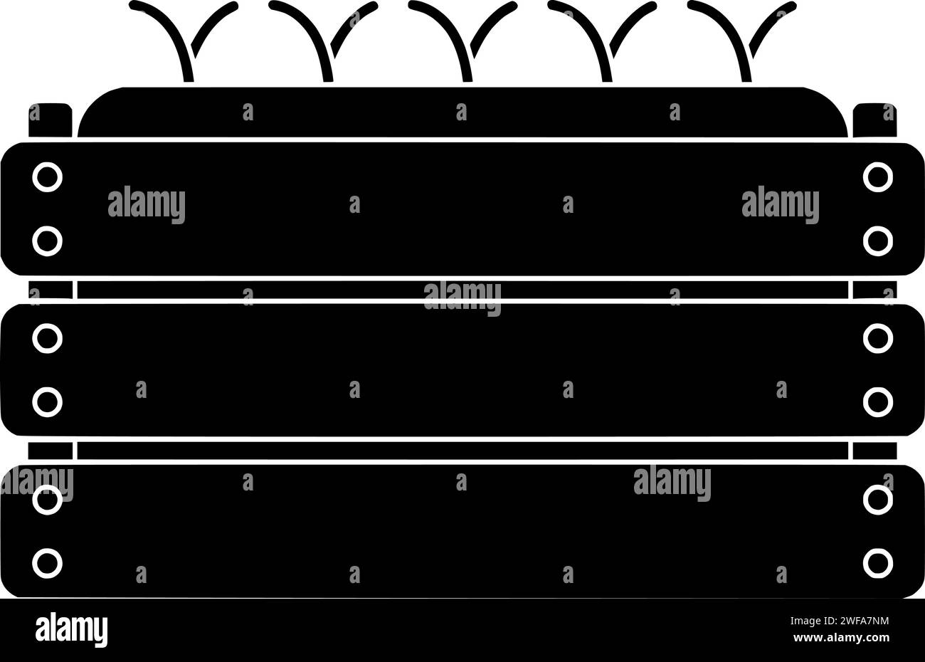 Landwirtschaft Illustration Bauernhof Silhouette Bauernhof Logo Scheune Icon Ernte Umriss Feld Traktor Saatpflanze Landwirt Bio Weizen ländliche Kornform Natur Maisgarten Stock Vektor