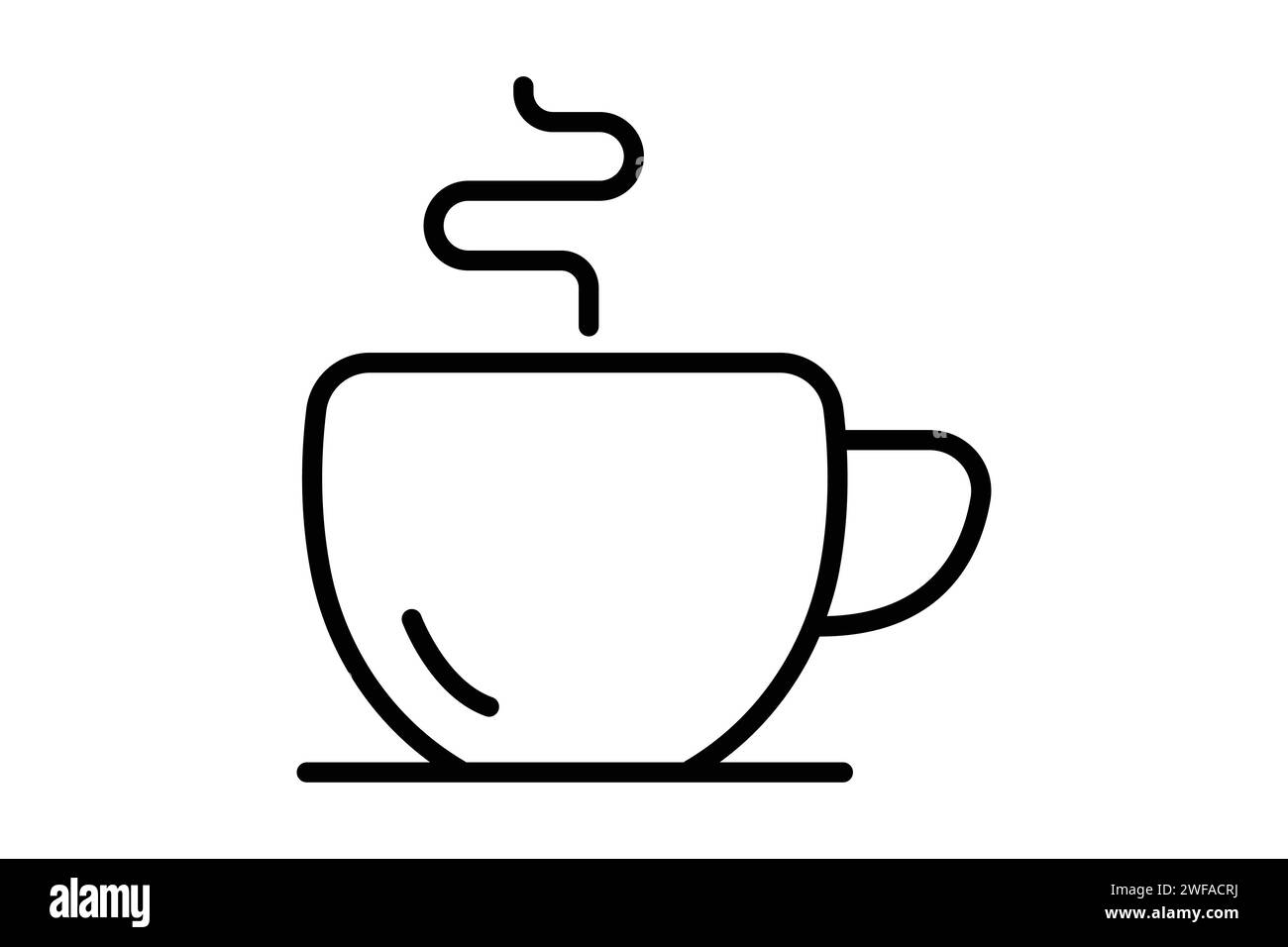 Symbol für Kaffeetasse. Symbol für Cafés und Cafés. Liniensymbolstil. Elementabbildung Stock Vektor