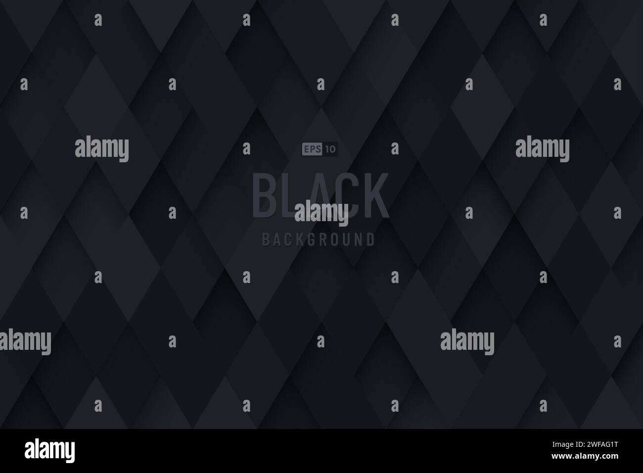Abstrakte nahtlose Diamantform schwarz-graue Farbe, luxuriöser 3D geometrischer Muster Hintergrund. Modernes Rautenmuster. Vektorabbildung Stock Vektor