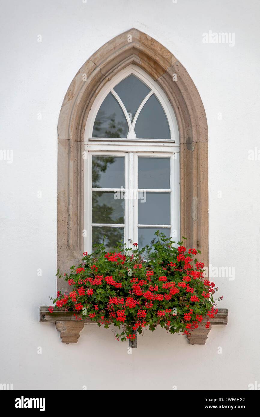 Fenster auf dem Tuermel in Oberhausen, Südpfalz, Rheinland-Pfalz, Deutschland Stockfoto