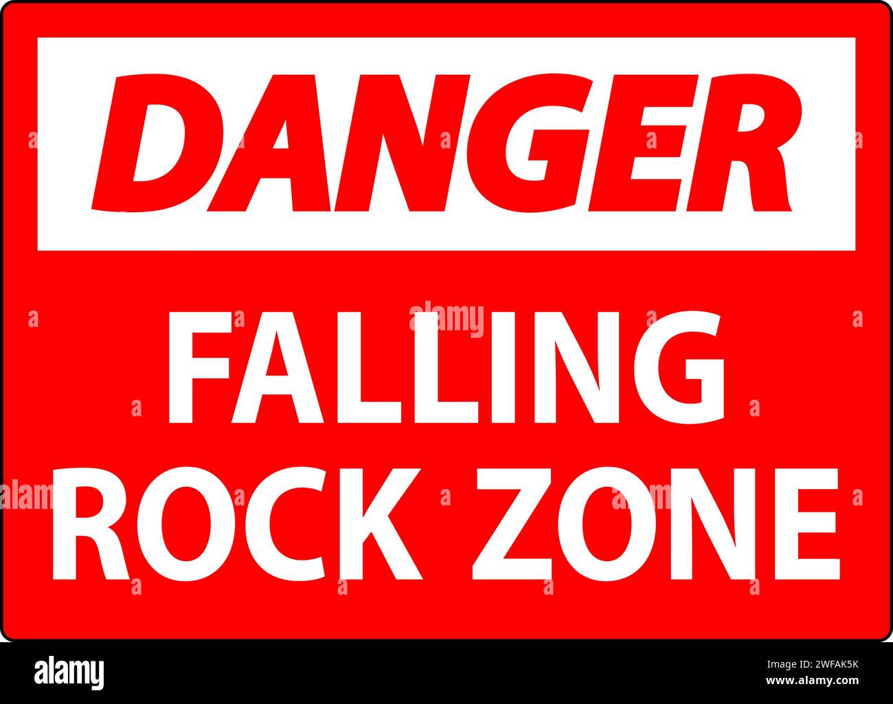 Gefahrenschild, Falling Rock Zone Stock Vektor