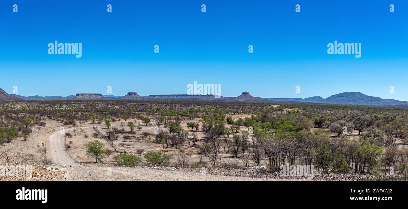Blick auf den Fluss Ugab und Terrassen, Namibia Stockfoto