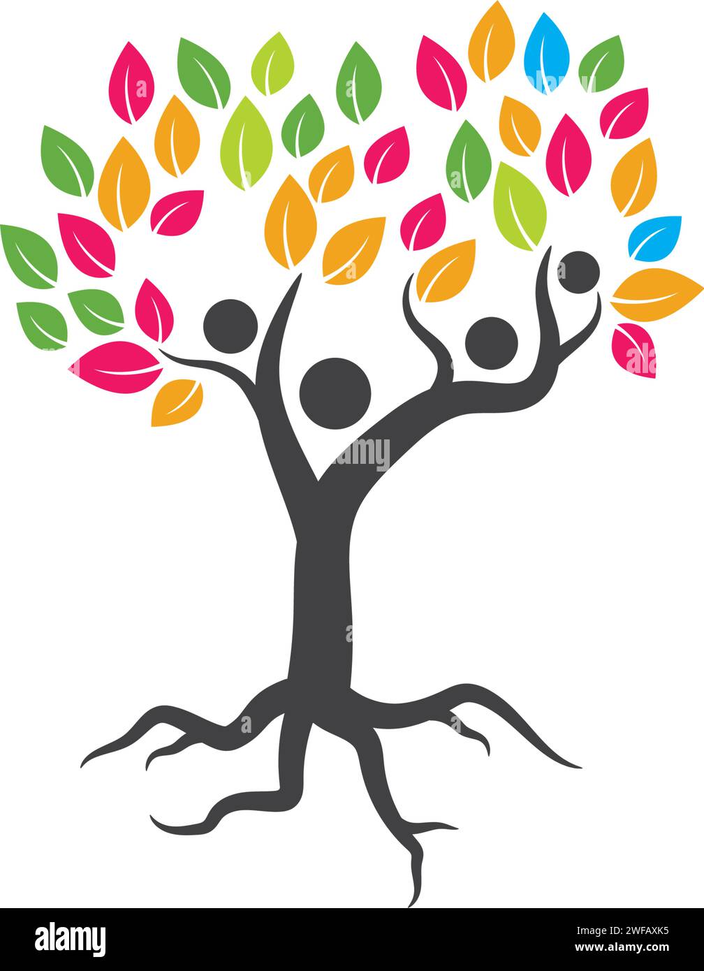 Family Tree Symbol logo Design Template Stock Vektor