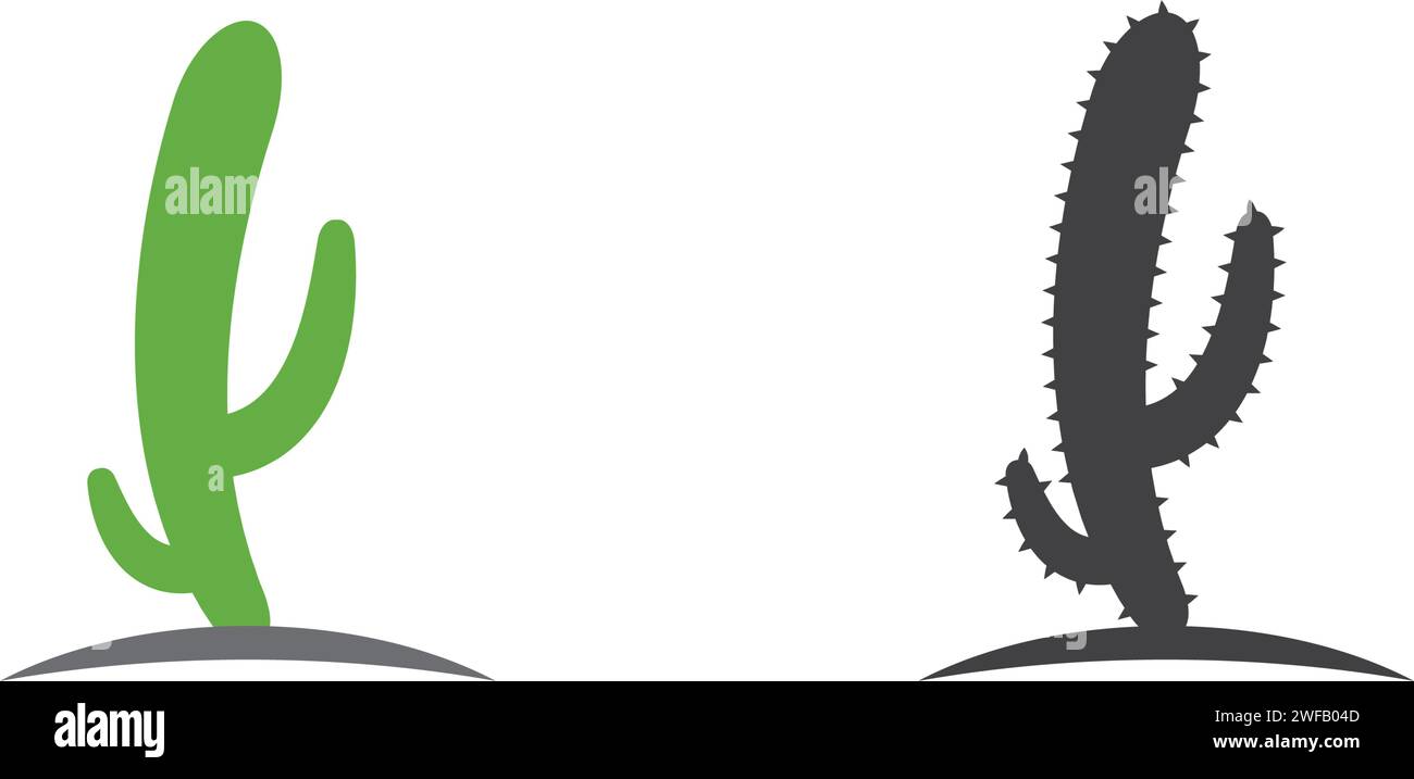 Vektordarstellung der Vorlage für das Cactus-Symbol-Logo Stock Vektor