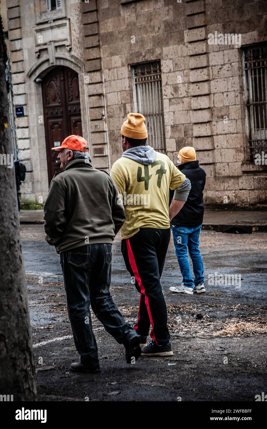 Blocages des agriculteurs Agen Stockfoto