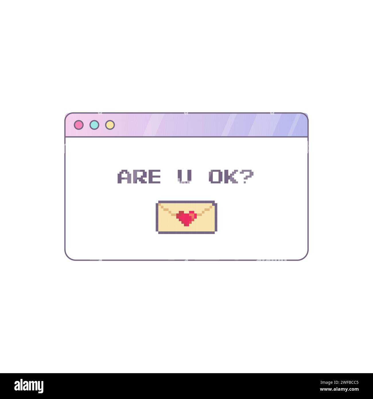 y2k-Schnittstelle, Symbol, Signatur-Popup, sind Sie in Ordnung, valentinstag-Interface-Element-Vektor Stock Vektor