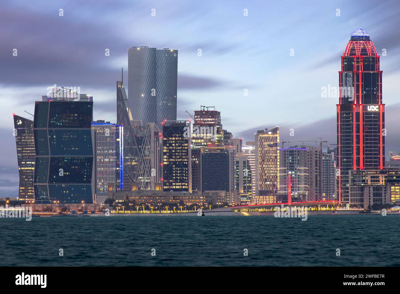 Lusail, Katar - 29. Januar 2024: Moderne und wunderschöne Skyline von Lusail Qatar Stockfoto