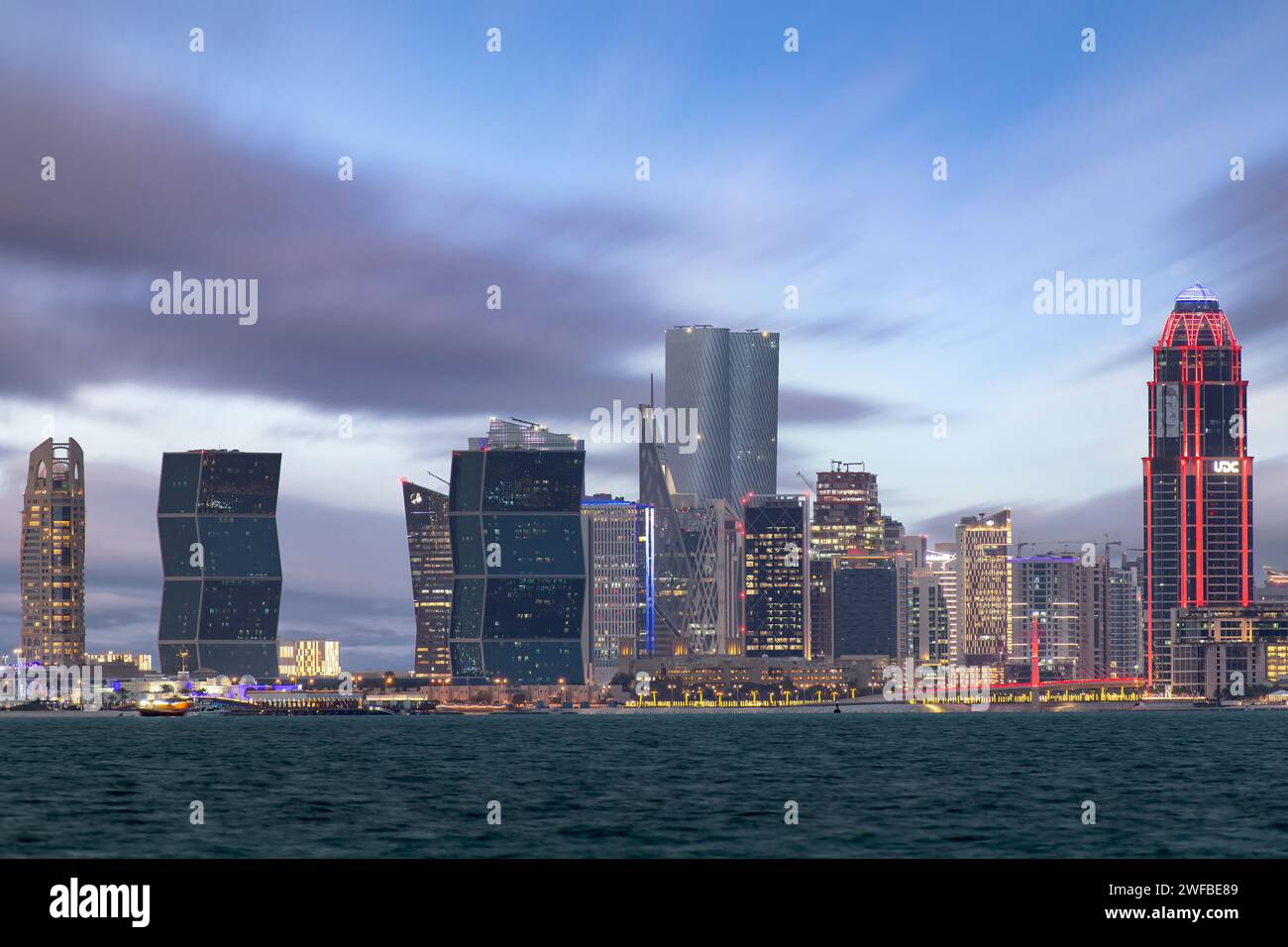 Lusail, Katar - 29. Januar 2024: Moderne und wunderschöne Skyline von Lusail Qatar Stockfoto