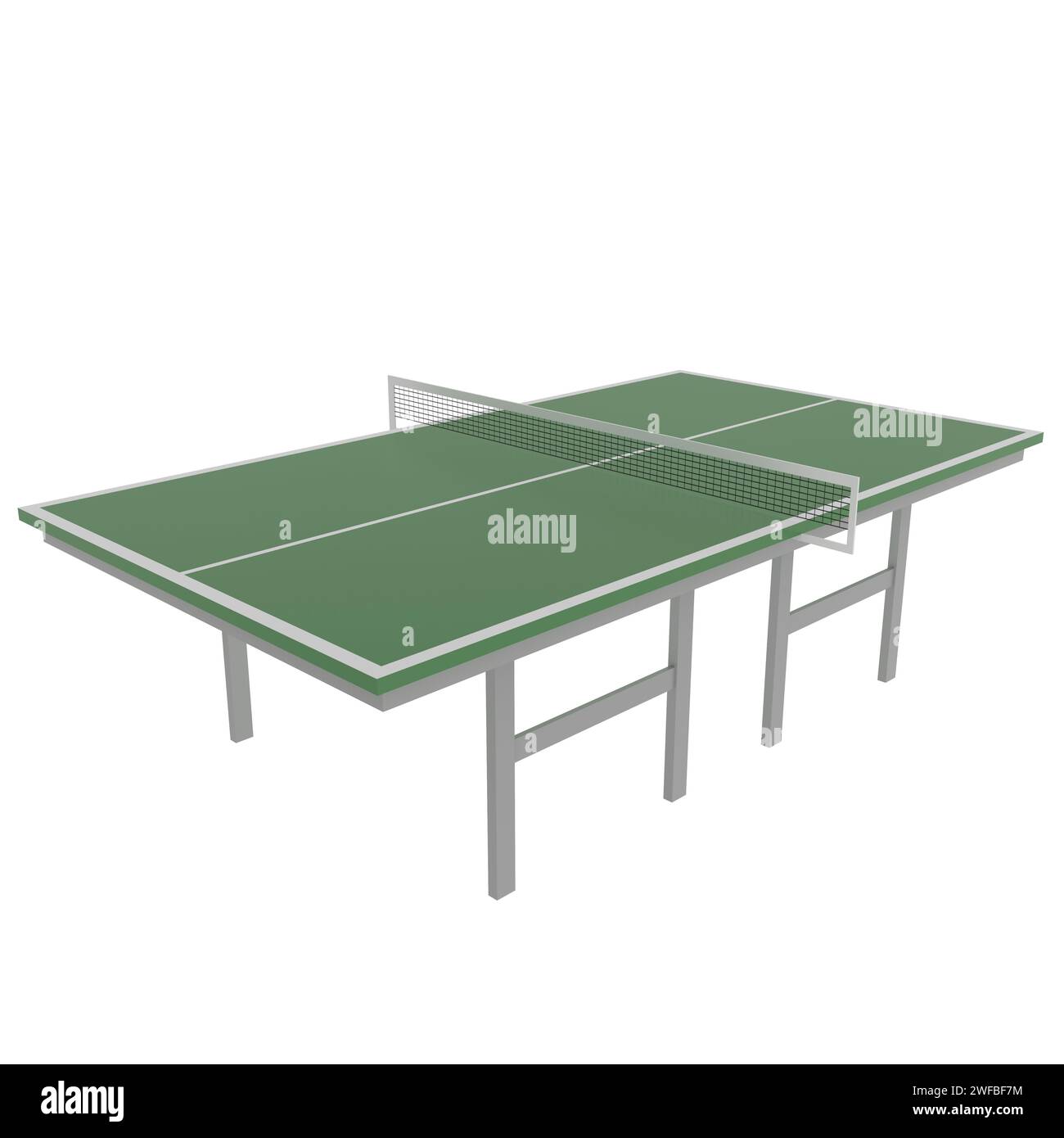 Tischtennis isoliert auf weißem Hintergrund. Hochwertige 3D-Illustration Stockfoto