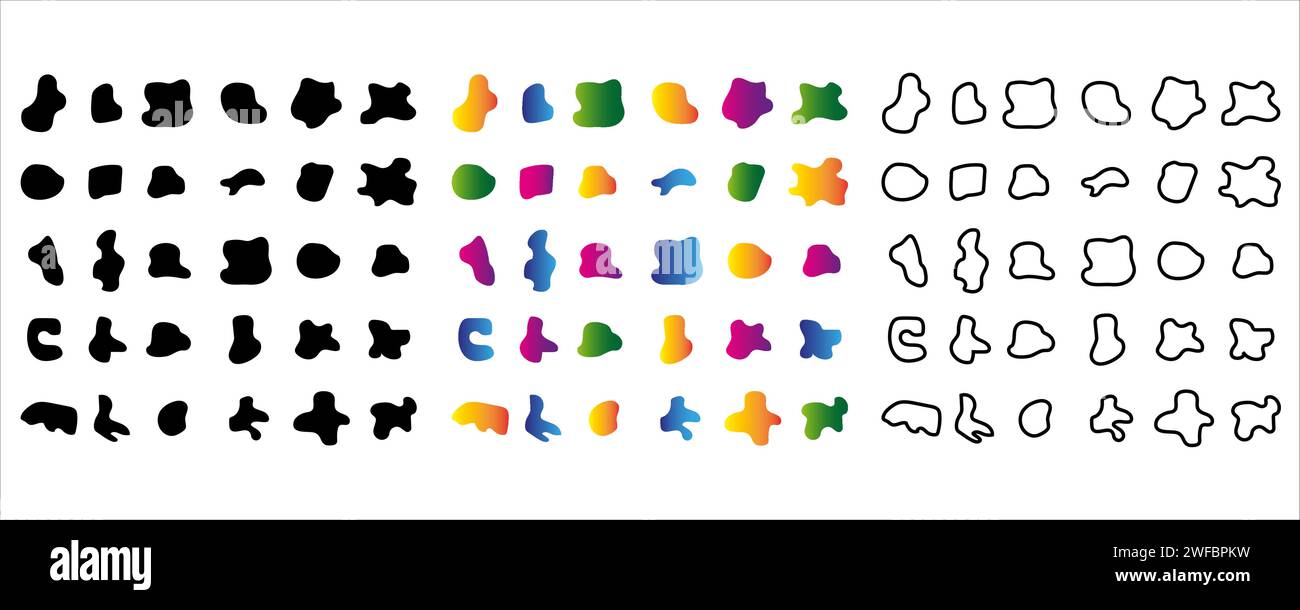 Farbflecken eingestellt. Aquarellbanner. Geometrischer Hintergrund. Vektorabbildung. Rohbild. EPS 10. Stock Vektor