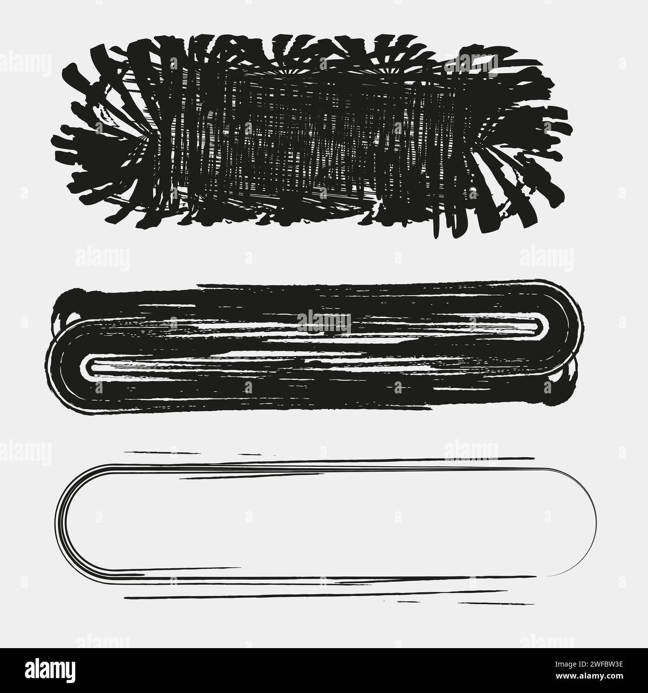 Abstraktes ovalförmiges Symbol auf weißem Hintergrund. Tintenmuster. Strichgrafik. Einfaches Design. Vektorabbildung. Rohbild. EPS 10. Stock Vektor