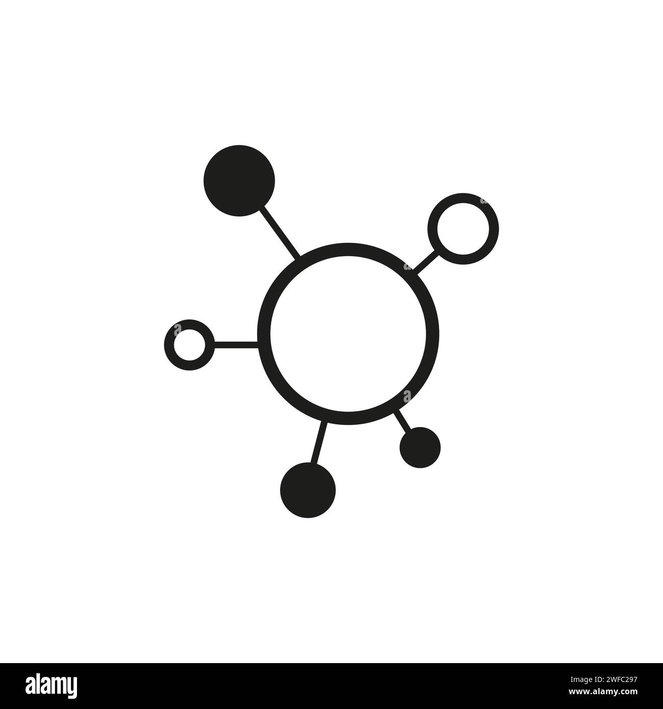 Symbol für soziales Netzwerk. Globales soziales Netzwerk. Globales Kooperationsnetz. Symbol für Geschäftsteams. Vektorabbildung. EPS 10. Stock Vektor