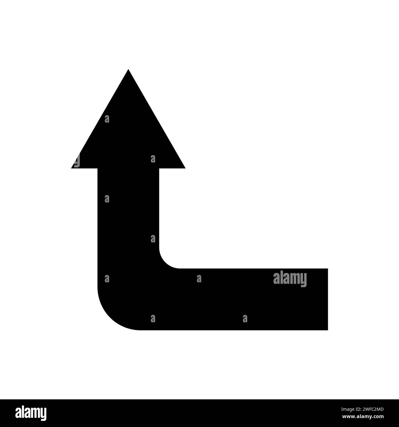 Pfeil nach links oben in der Ecke. Richtungsschild. App-Element. Navigationskonzept. Einfaches Design. Vektorabbildung. Rohbild. EPS 10. Stock Vektor