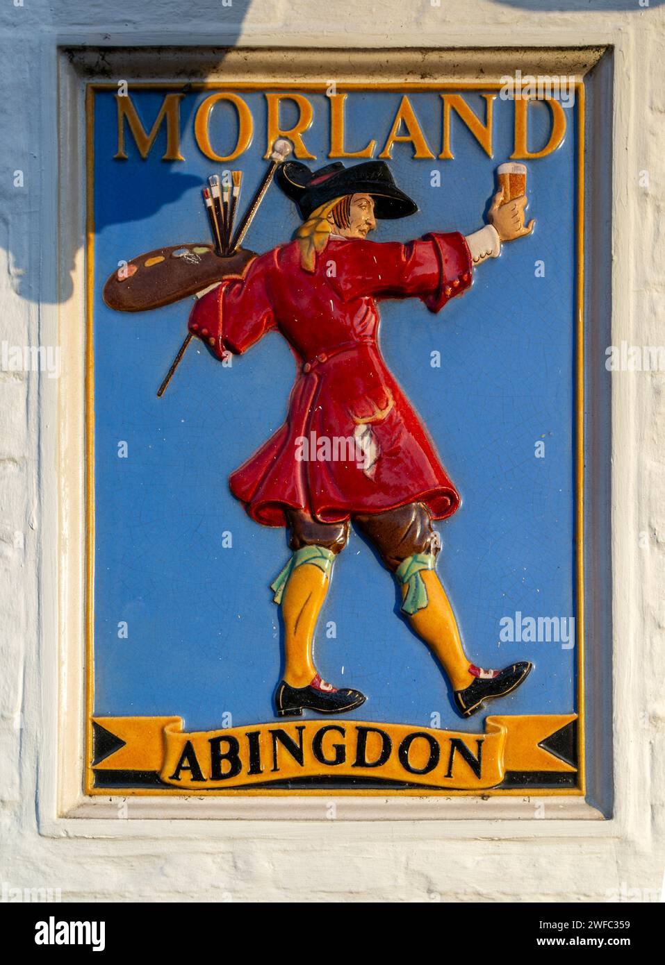 Vintage-Pub-Zeichen des Künstlers Morland Brewery Beer, Abingdon, Oxfordshire, England, Großbritannien Stockfoto