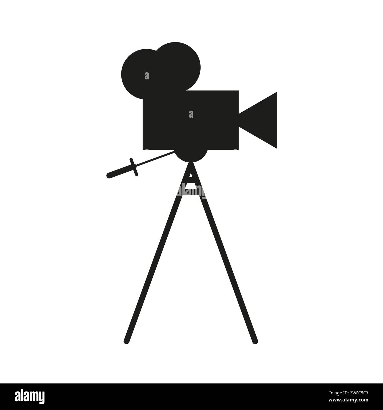 Symbol für schwarzes Filmstativ. UI-Element. Vektorabbildung. Rohbild. EPS 10. Stock Vektor
