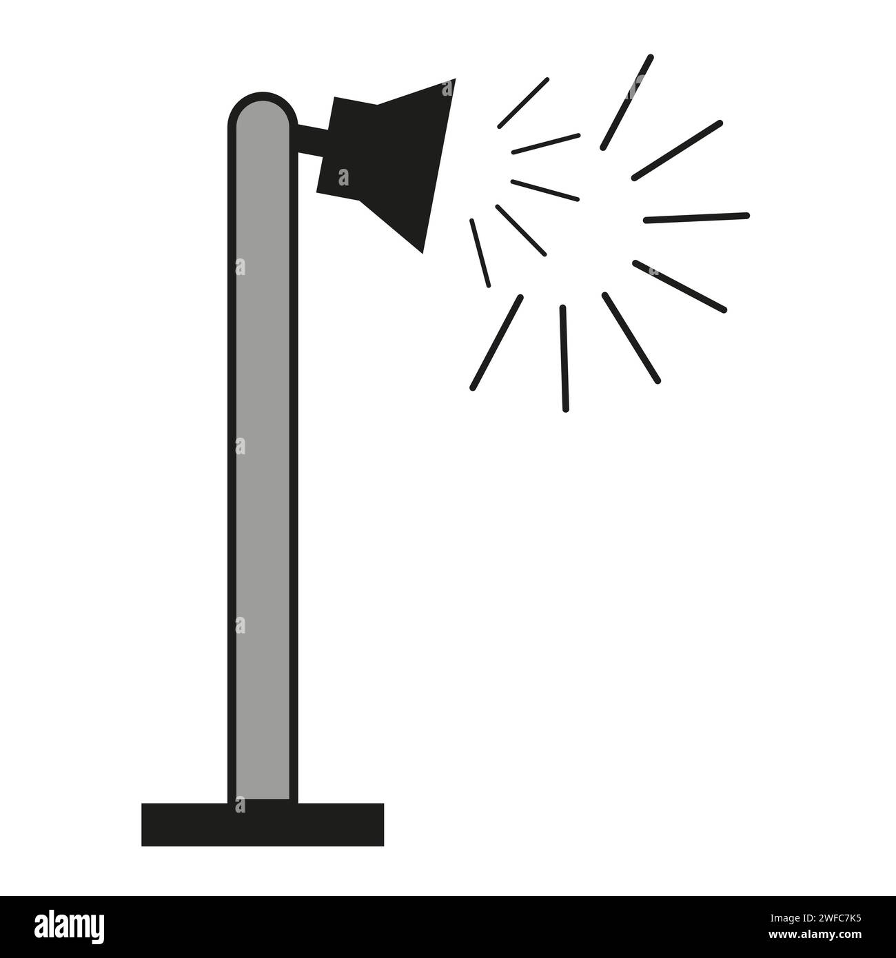 Symbol „Lautsprecher an Stange kritzeln“. Vektorabbildung. Rohbild. EPS 10. Stock Vektor