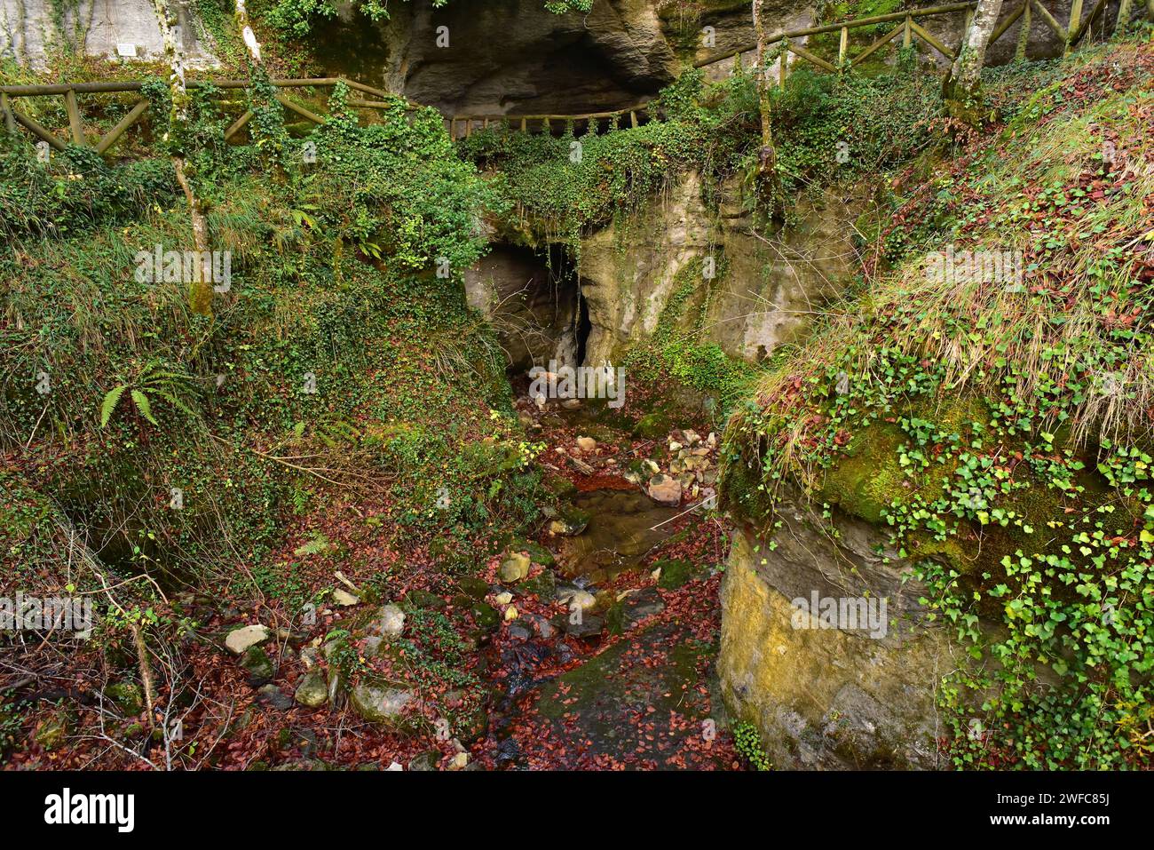 Monte Santiago, Monumento Natural (Sinkhole). Burgos, Castilla y Leon, Spanien. Stockfoto