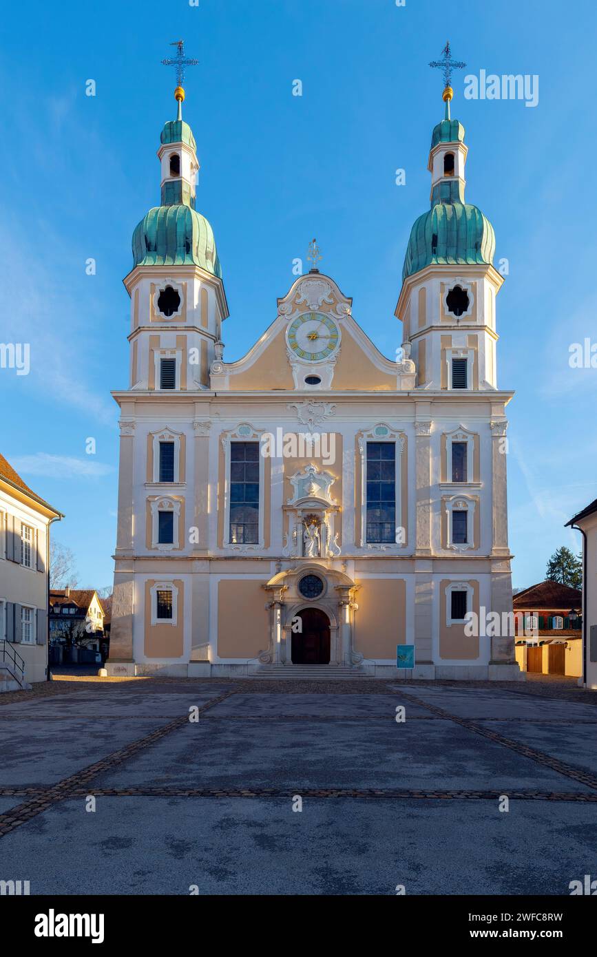Römisch-katholische Kathedrale von Arlesheim (zuerst 1679–81 erbaut, dann 1759–61 rekonstruiert) von Architekten waren Bagnato Vater und Sohn. Kanton Bas Stockfoto