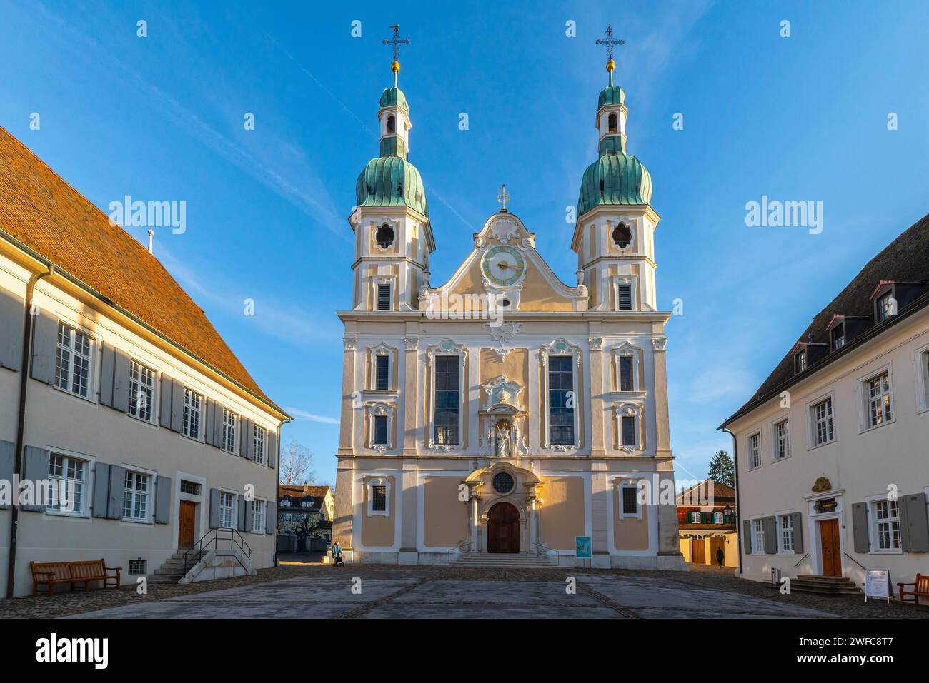 Römisch-katholische Kathedrale von Arlesheim (zuerst 1679–81 erbaut, dann 1759–61 rekonstruiert) von Architekten waren Bagnato Vater und Sohn. Kanton Bas Stockfoto