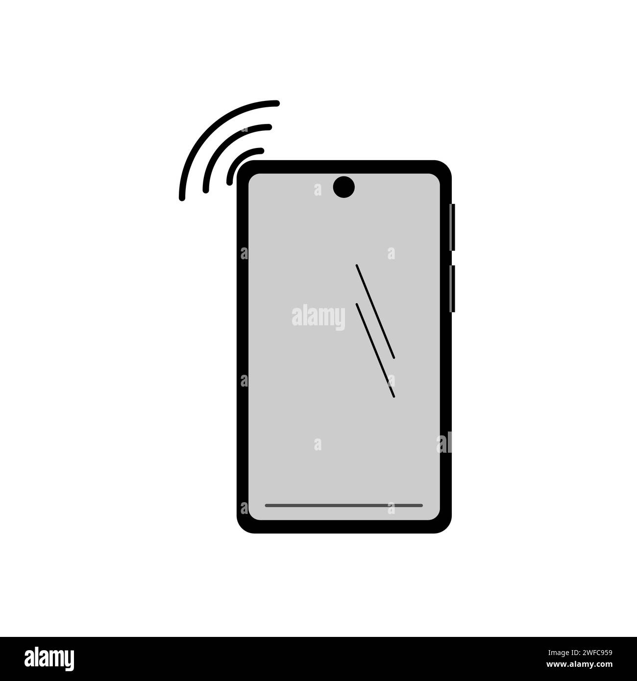 Mobiltelefon klingelt. Omputer-Technologiekonzept. Telefonschild. Vektorabbildung. Rohbild. EPS 10. Stock Vektor