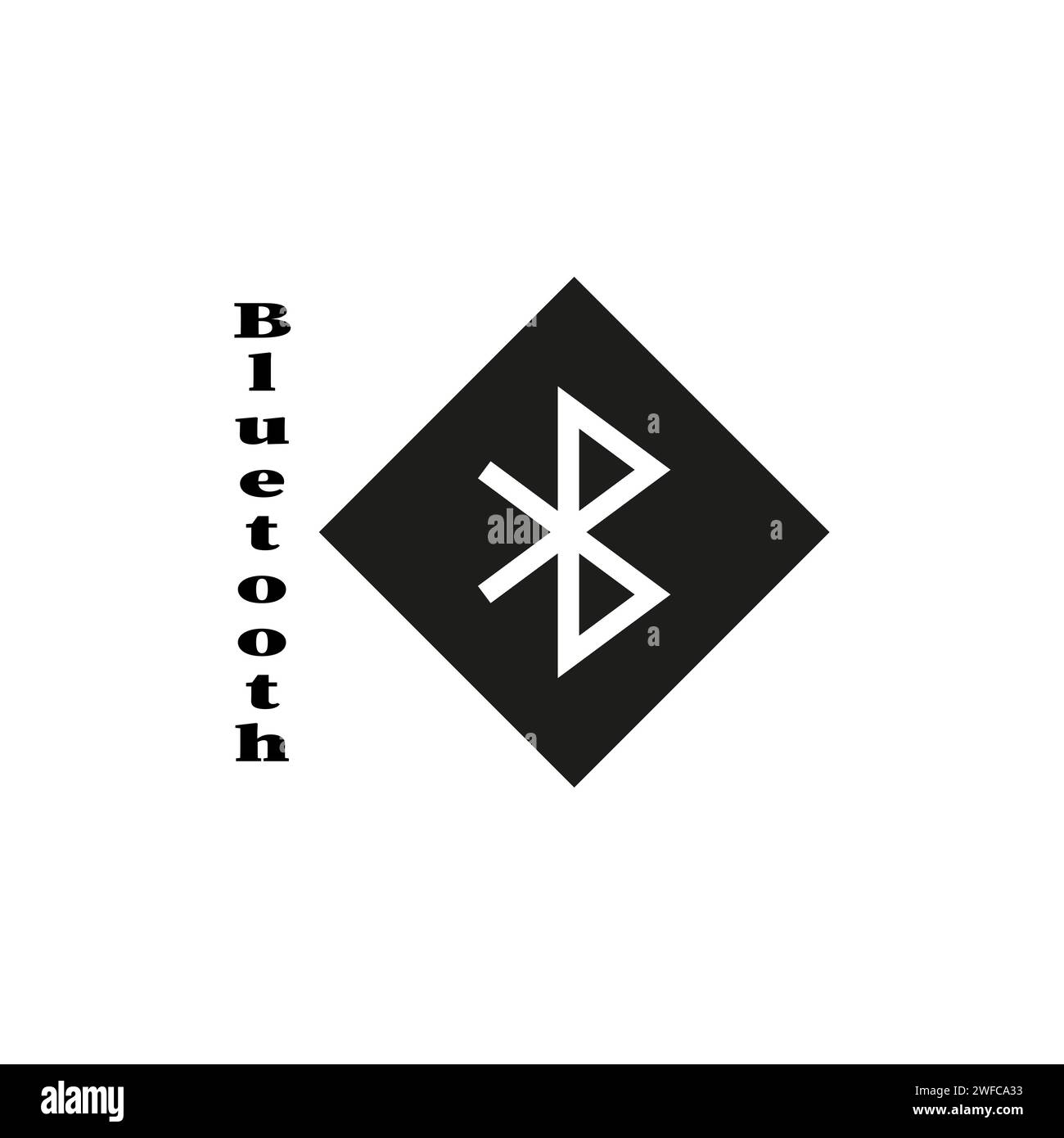 bluetooth-Symbol auf weißem Hintergrund. Internet-Netzwerk. Vektorabbildung. Rohbild. EPS 10. Stock Vektor