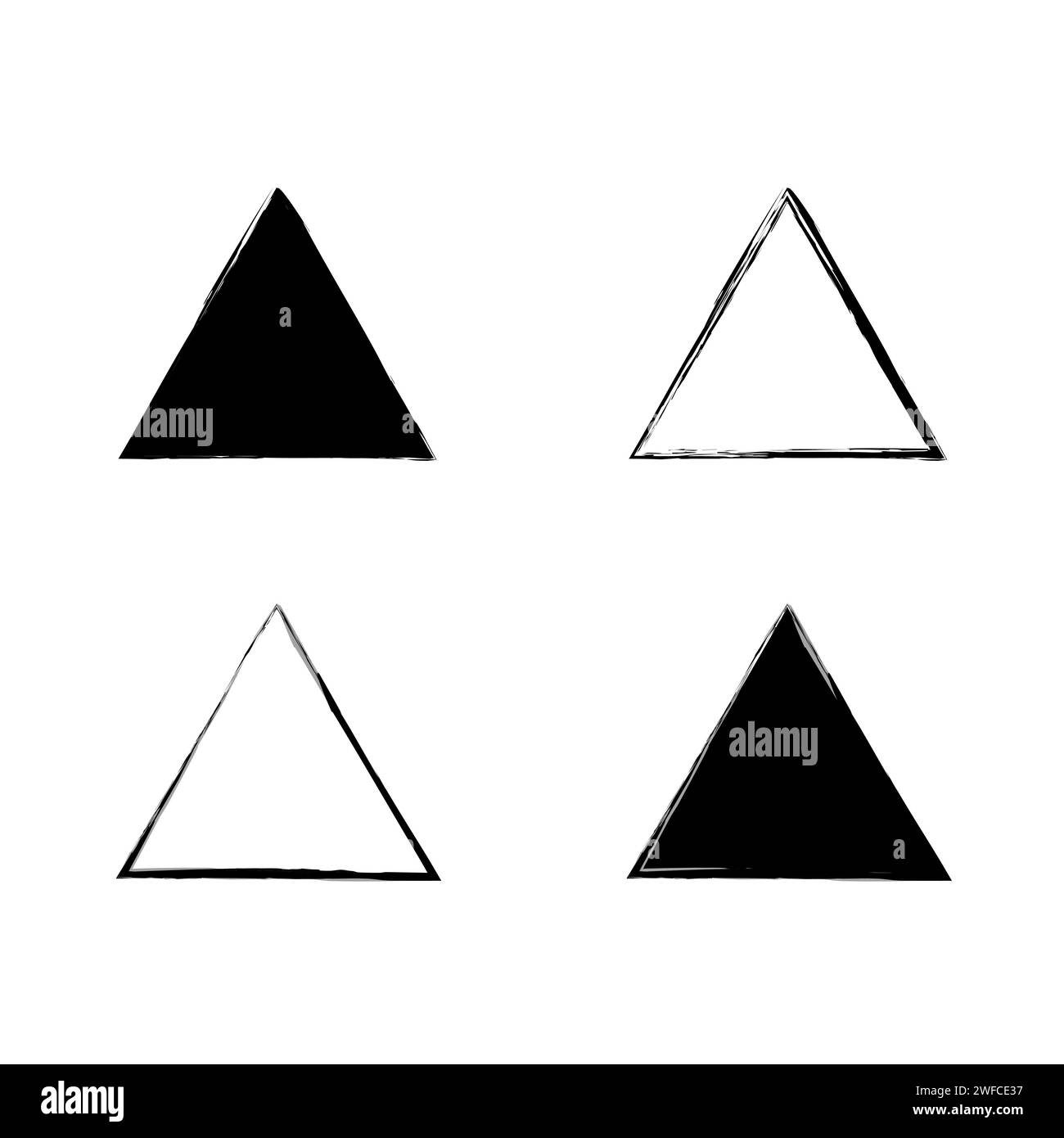 Pinsel Dreiecke. Layout quadratisch. Vektorabbildung. Rohbild. eps 10. Stock Vektor