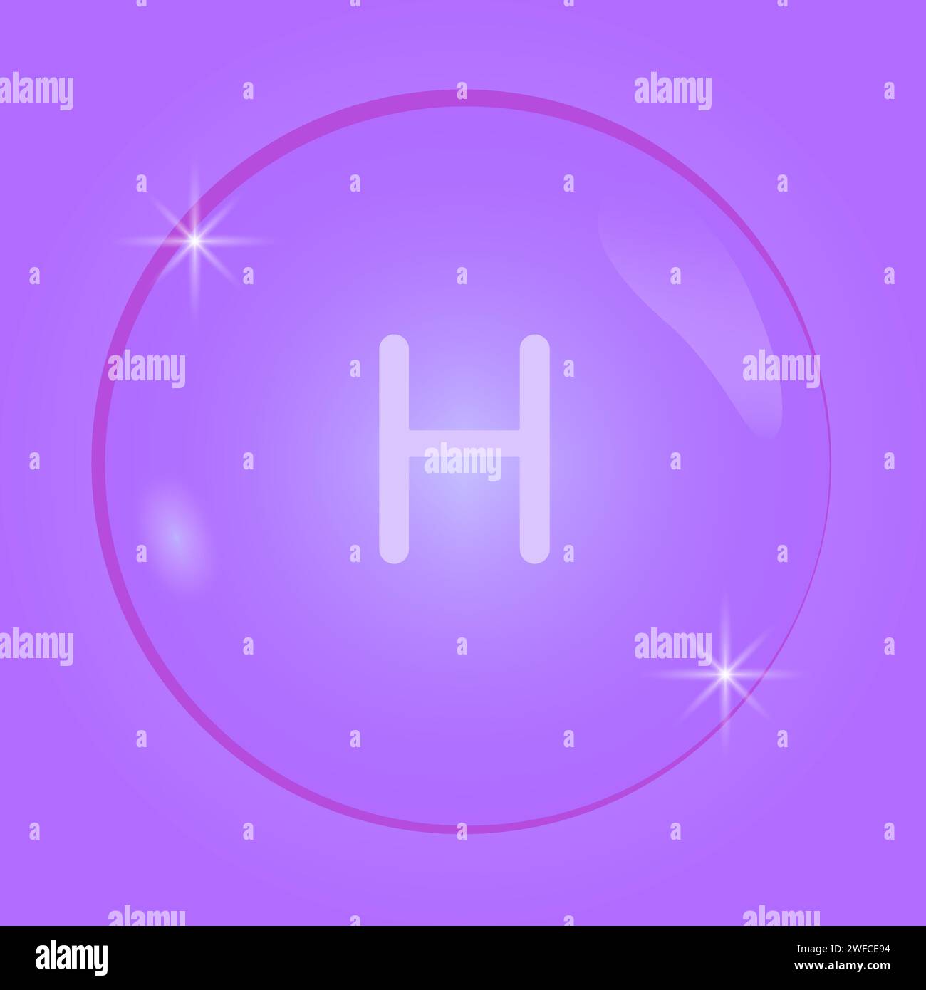 Trendiges H im lila Kreis, tolles Design. Buntes Logo-Konzept-Symbol. Vektorabbildung. Rohbild. EPS 10. Stock Vektor