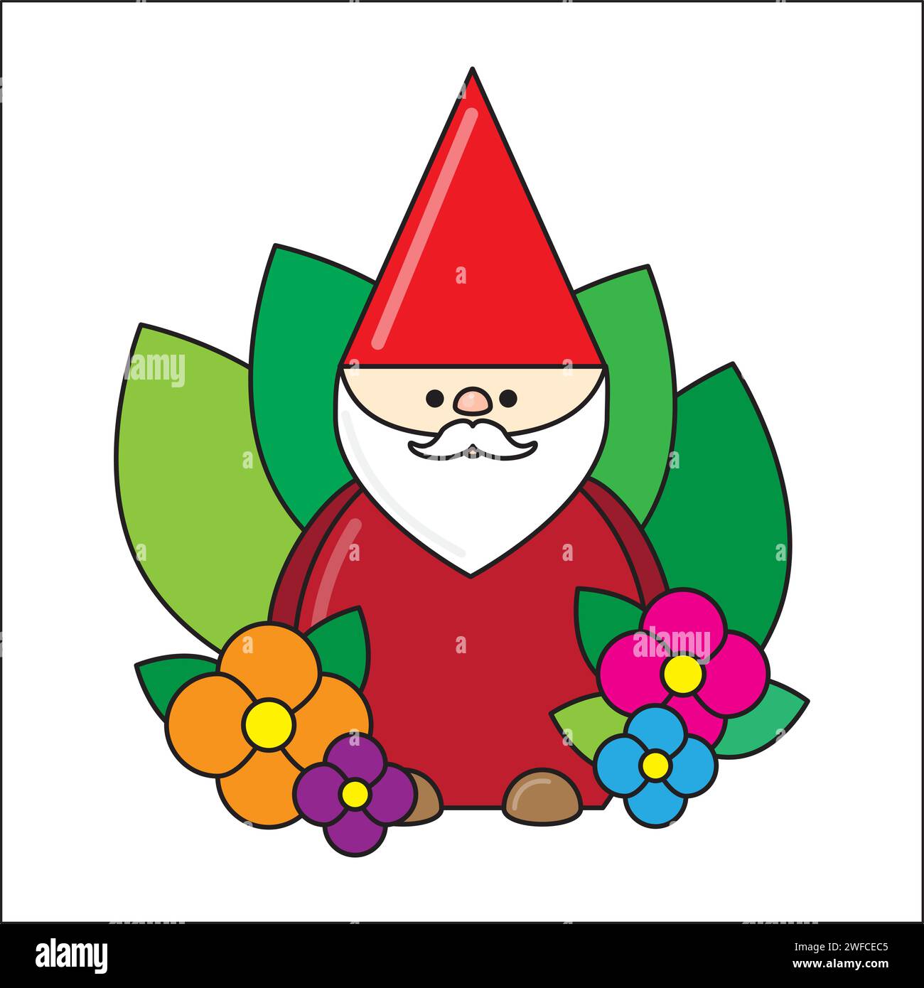 weihnachtsmann in Blumen für Dekorationsdesign. Romantischer Hintergrund. Illustration des Weihnachtsposters. Vektorabbildung. Rohbild. EPS 10. Stock Vektor