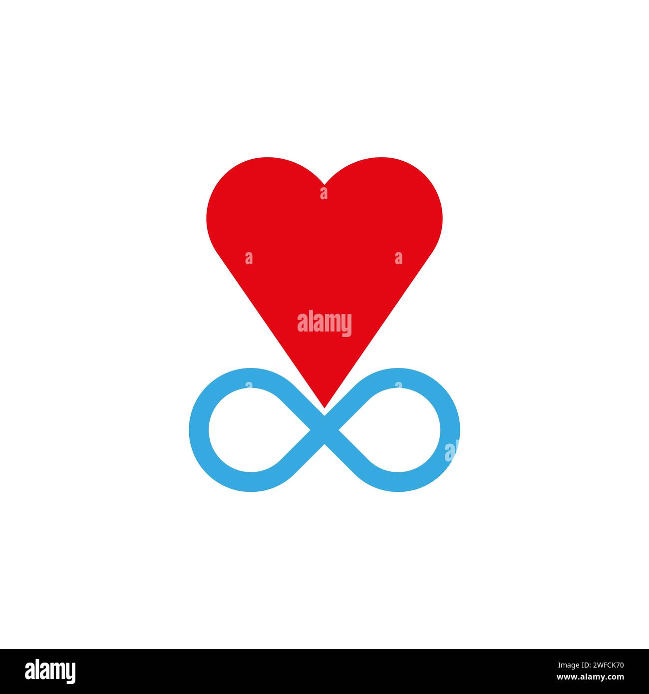 Liebes-Symbol. Infinity Heart-Symbol. Vektorabbildung. Rohbild. EPS 10. Stock Vektor