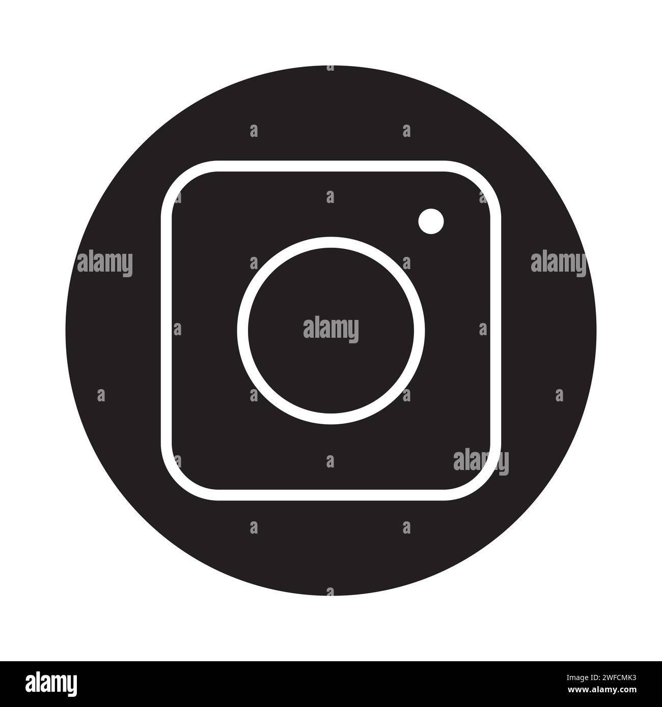 Logo-Symbol. Social-Media-App. Farbverlauf Schwarz. Kamerasymbol für soziale Netzwerke. Vektorabbildung. Rohbild. EPS 10. Stock Vektor
