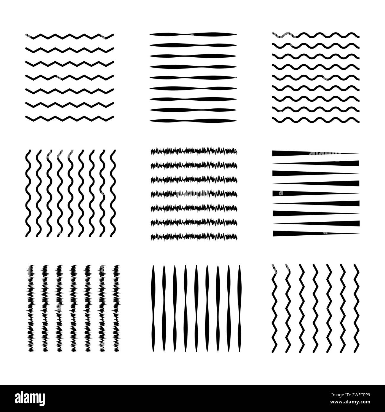 Verschiedene dünne Linien. Handgezeichnetes Linienelement. Vektorabbildung. Rohbild. EPS 10. Stock Vektor