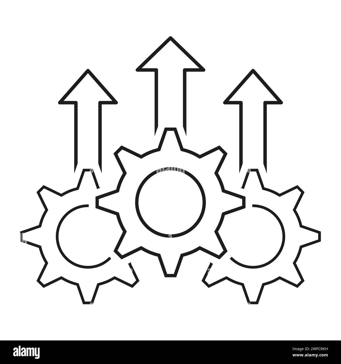 Pfeilsymbol für lineare Gänge nach oben. Vektorabbildung. EPS 10. Stock Vektor