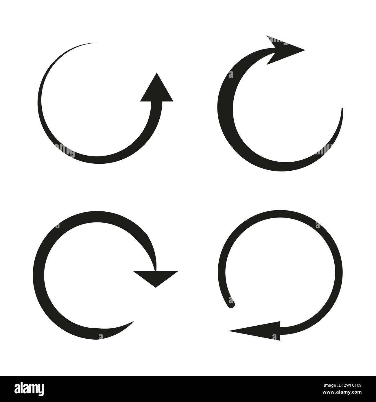 Kreisförmige Pfeile. Symbol „Neu laden“. Vektorabbildung. Rohbild. EPS 10. Stock Vektor