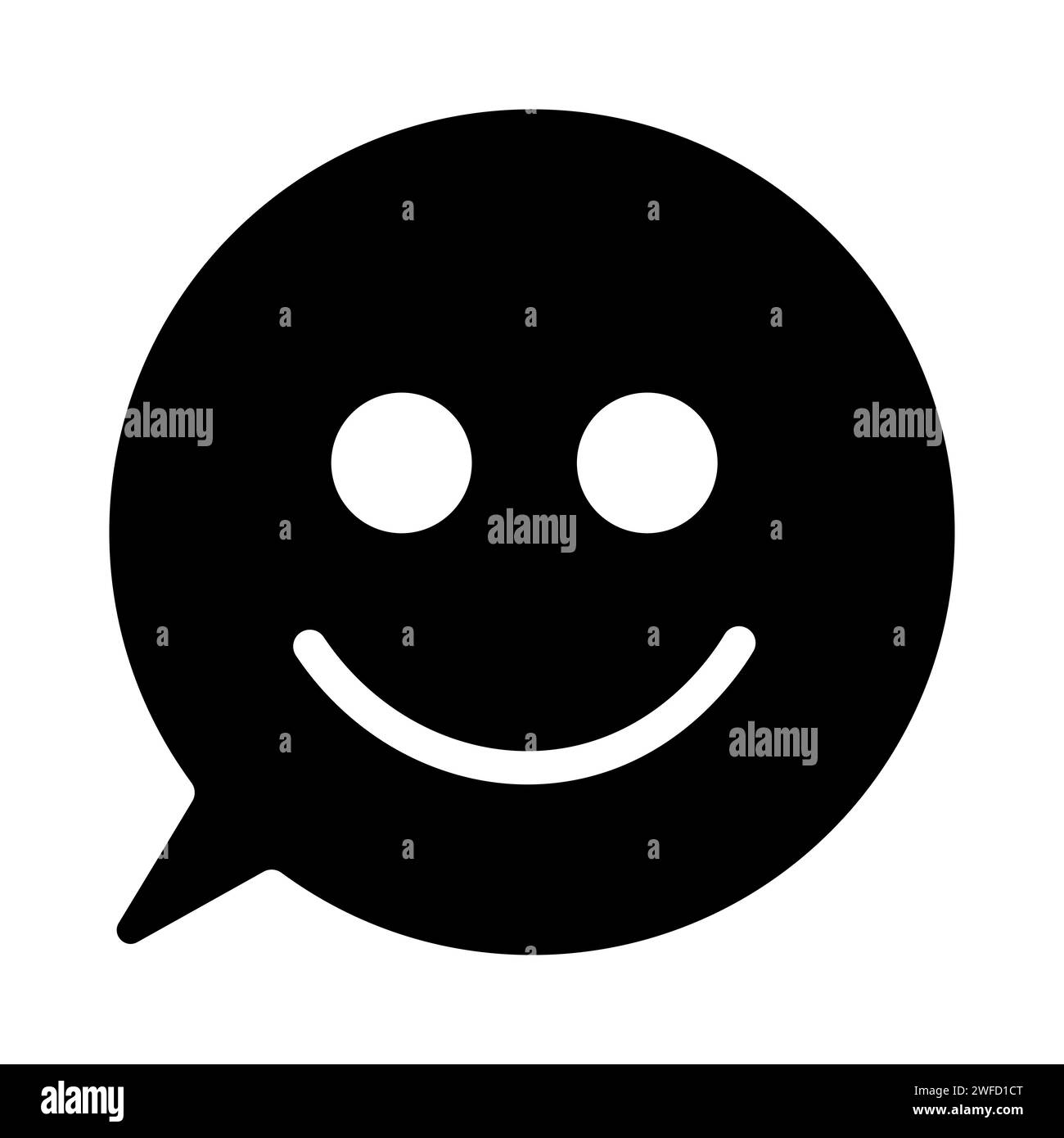 Chat-Symbol mit Smile Emoticon. Chat-Blase. Lächelndes Gesicht. Vektorabbildung. Rohbild. EPS 10. Stock Vektor