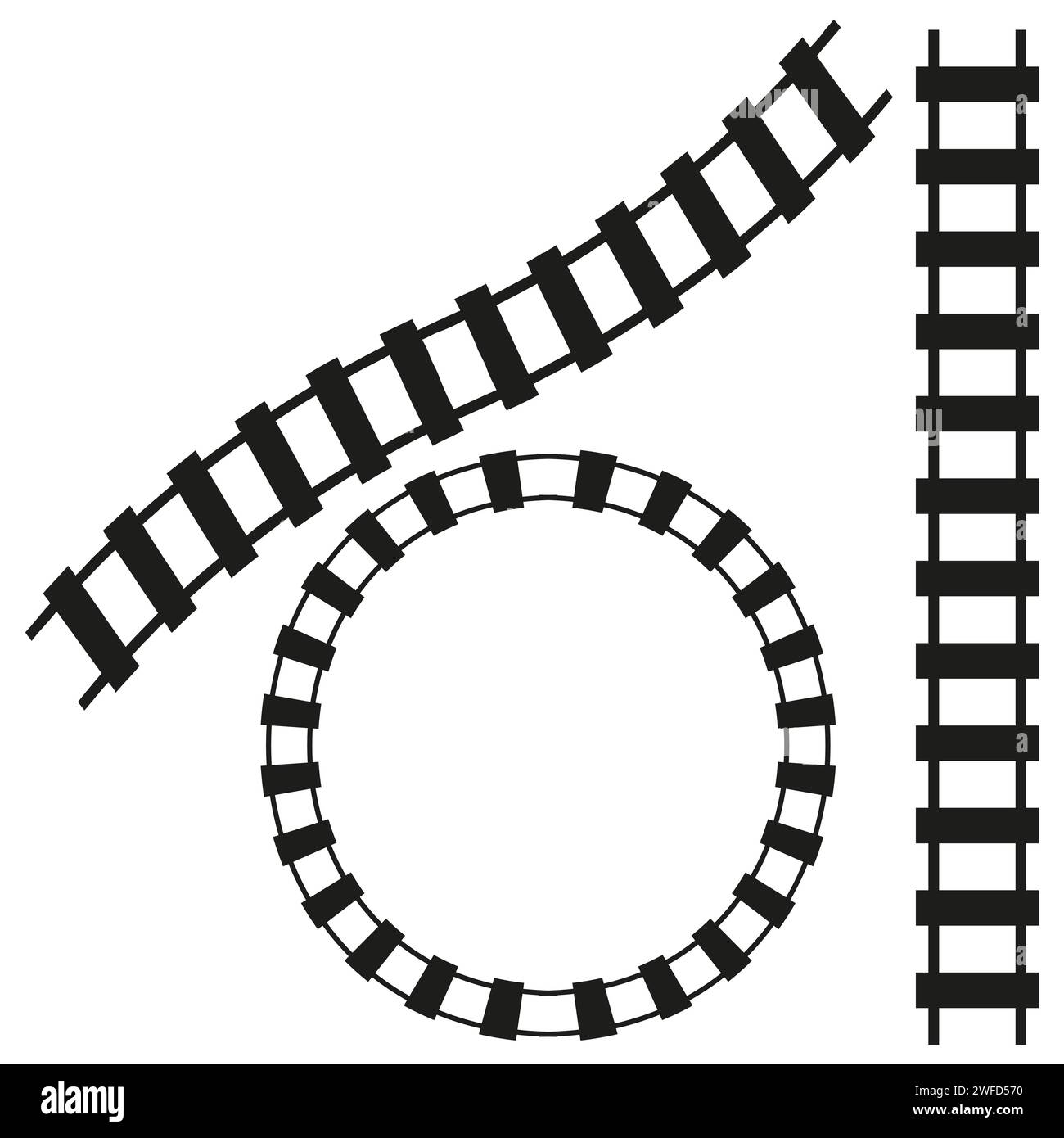 Abstrakte Sammlung mit Eisenbahnelementen. Reisehintergrund. Vektorabbildung. EPS 10. Stock Vektor