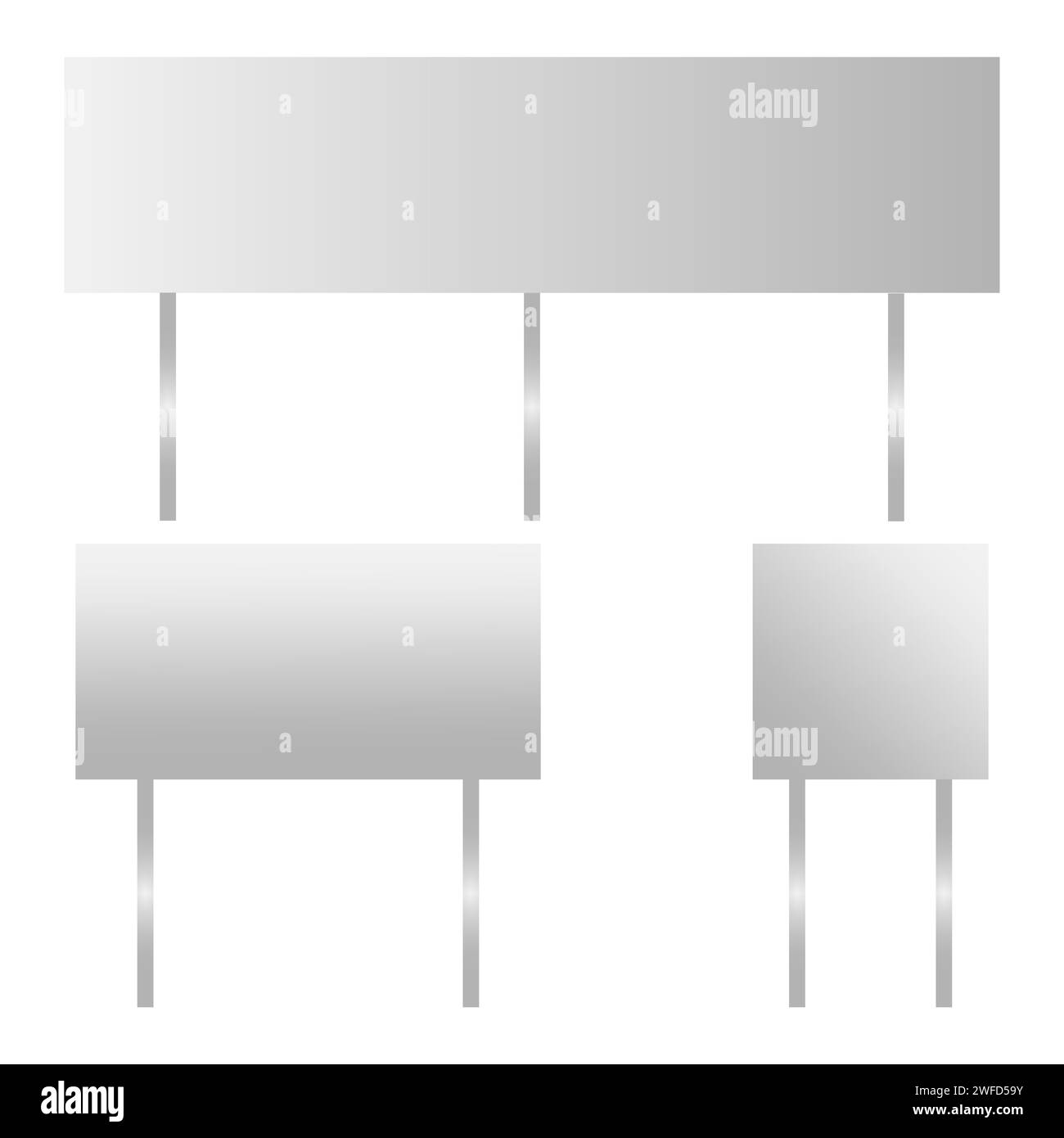 Realistisches Poster. Leere graue Banner-Schilder. Vektorabbildung. Rohbild. EPS 10. Stock Vektor