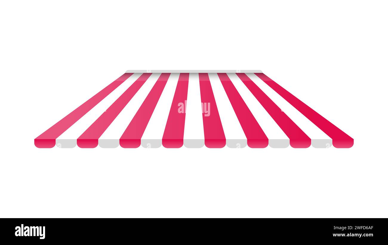 Rot gestreiftes Dach. Vektorabbildung. Rohbild. EPS 10. Stock Vektor