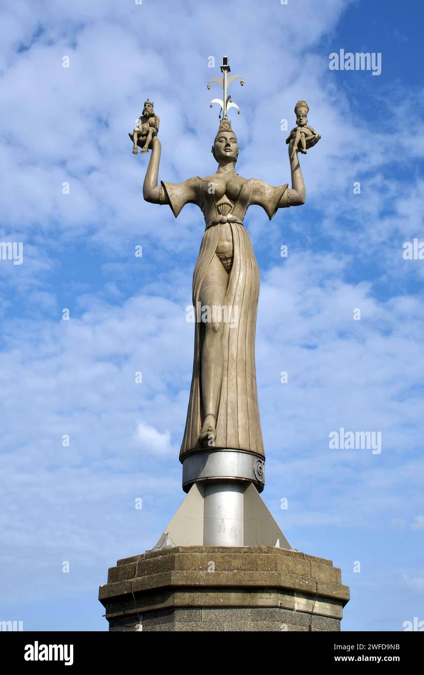 Statue der Imperia im Hafen von Konstanz als Wahrzeichen der Stadt am Bodensee - Deutschland. Stockfoto