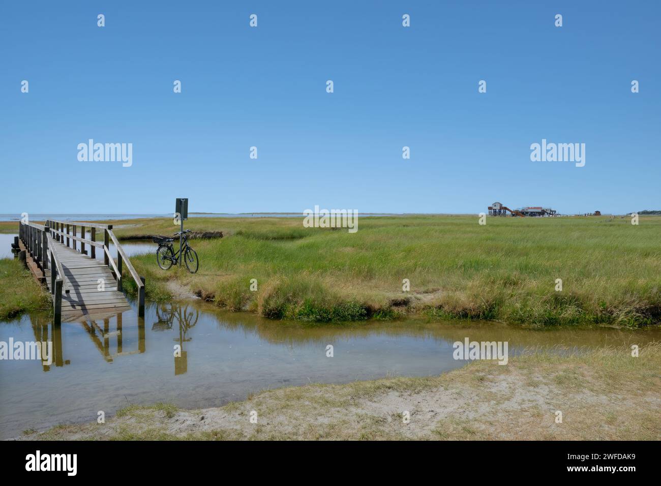 Die Flut kam schnell, Halbinsel Eiderstedt, Sankt Peter-Ording, Nordsee, Nordfriesland, Deutschland Stockfoto