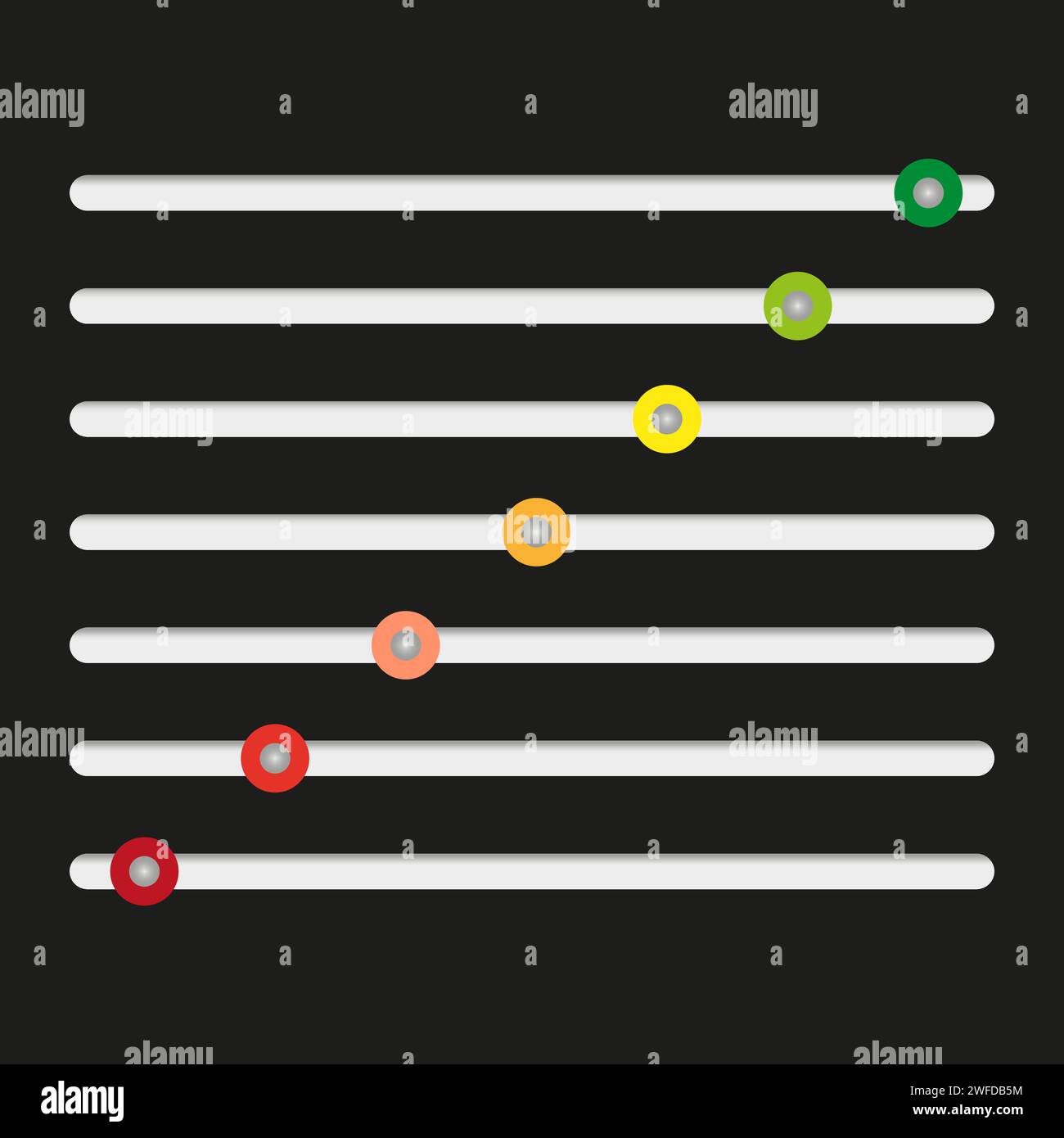 Farbregler klingen. Flache Taste. Verlaufsfarbe. Soundwelle für Musiktitel. Vektorabbildung. EPS 10. Stock Vektor