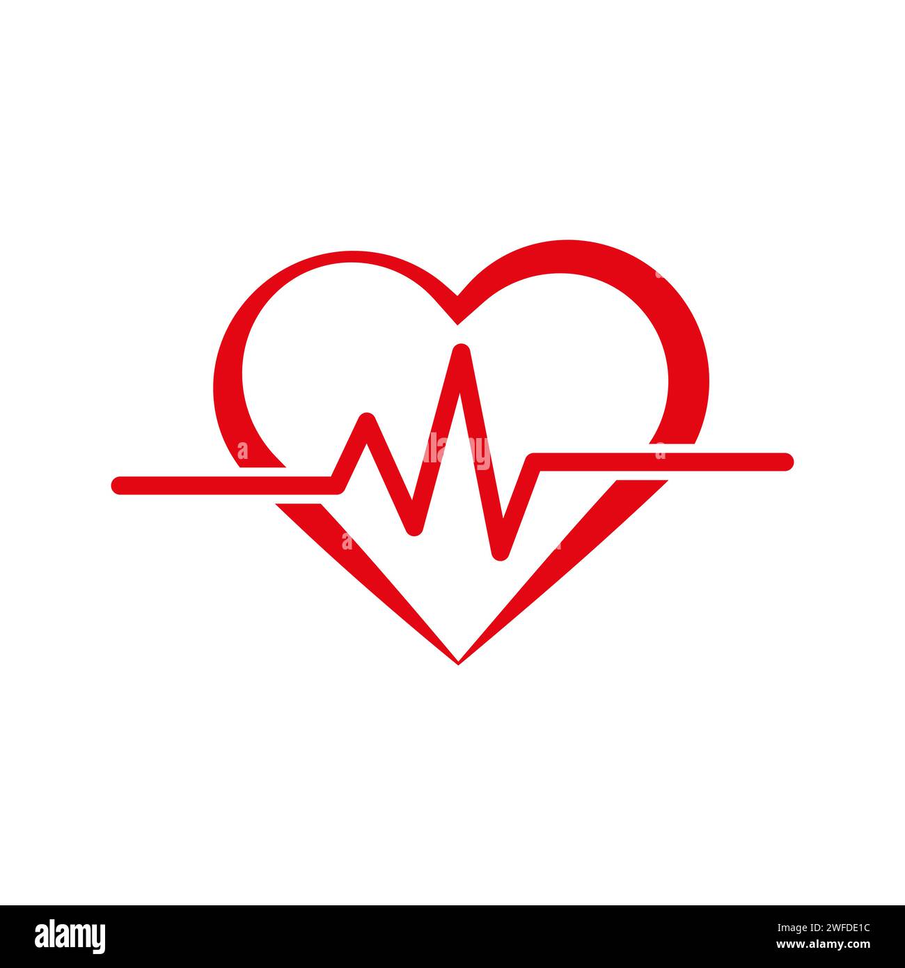 Herzisometrisches Versorgungskonzept. Rote Form und Herzschlag. Vektorabbildung. EPS 10. Rohbild. Stock Vektor