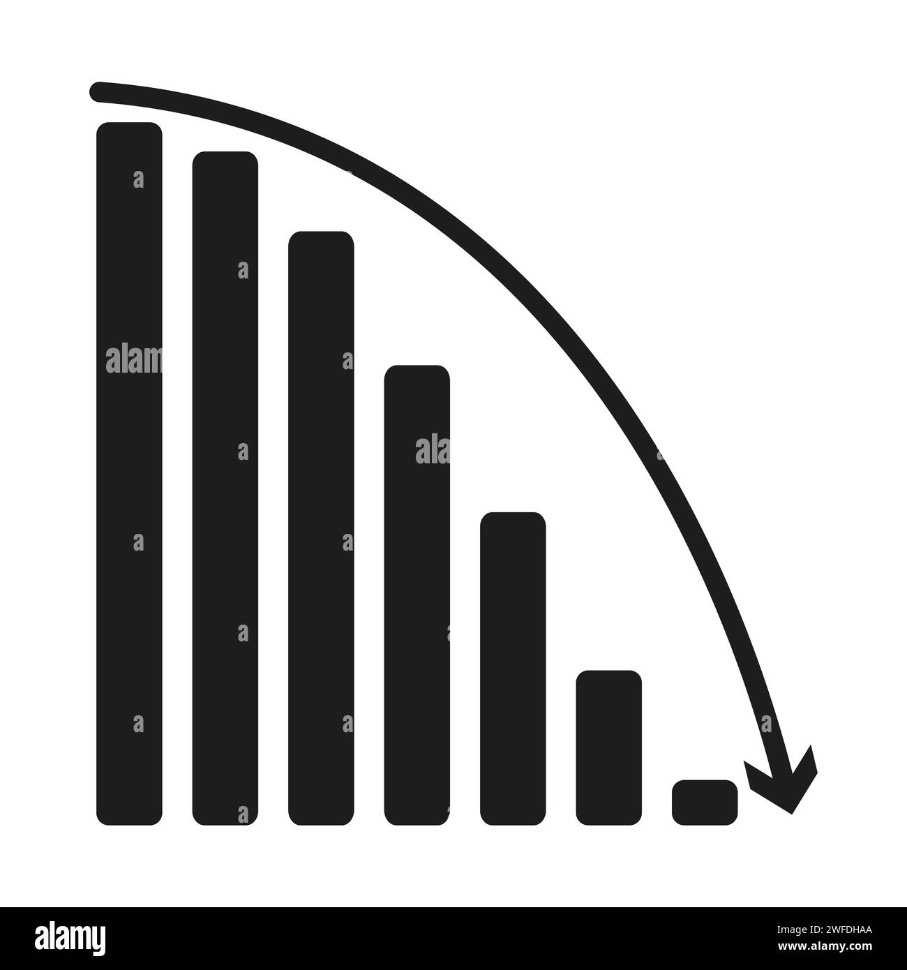 Diagramm für fallende Beschleunigungen. Vektorabbildung. EPS 10. Rohbild. Stock Vektor