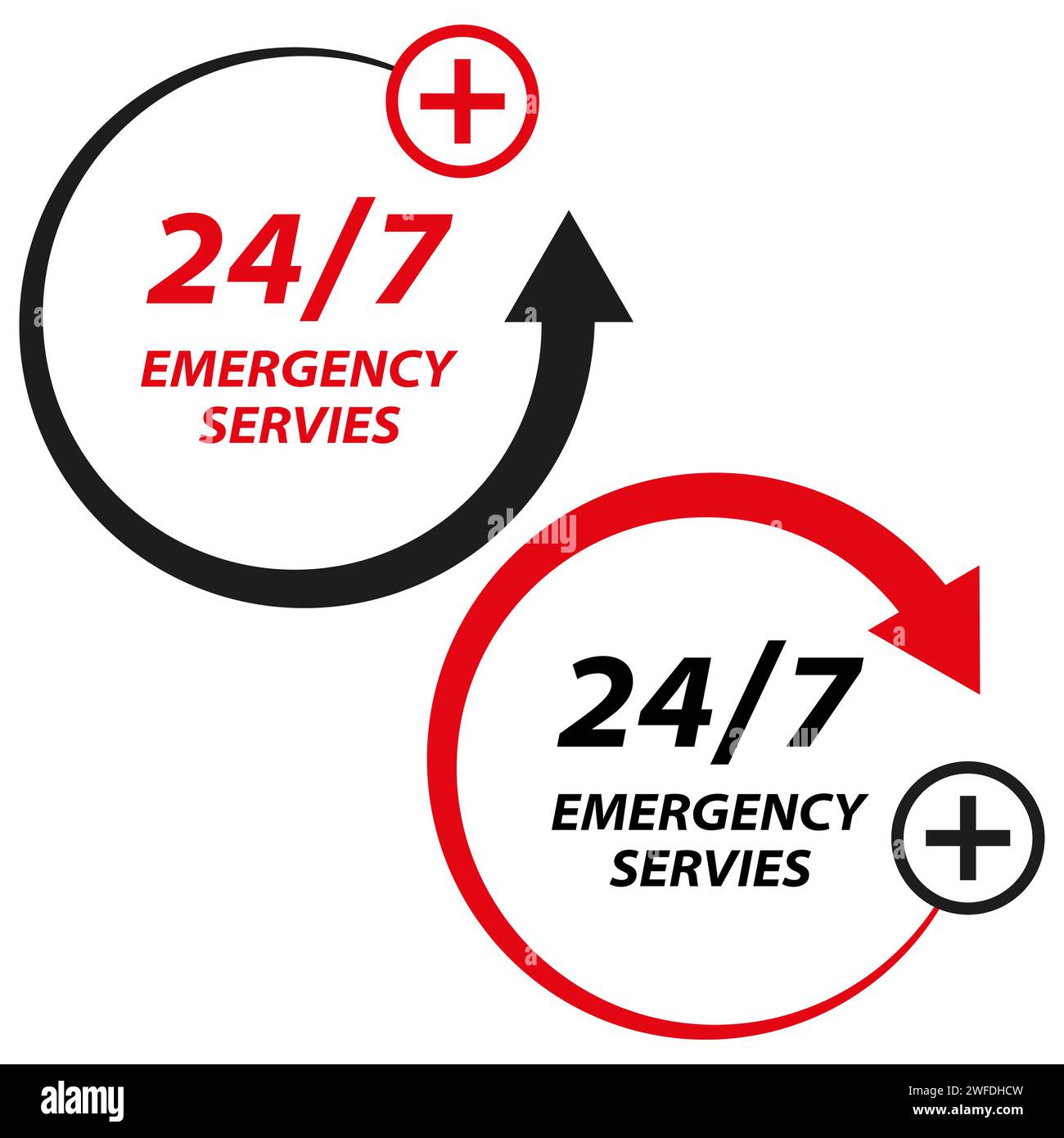24 7 Servicekonzept. 24 7 geöffnet. Symbol für Support-Service. Kundenservice rund um die Uhr. Ärztlicher Dienst. Vektorabbildung. Rohbild. EPS 10. Stock Vektor