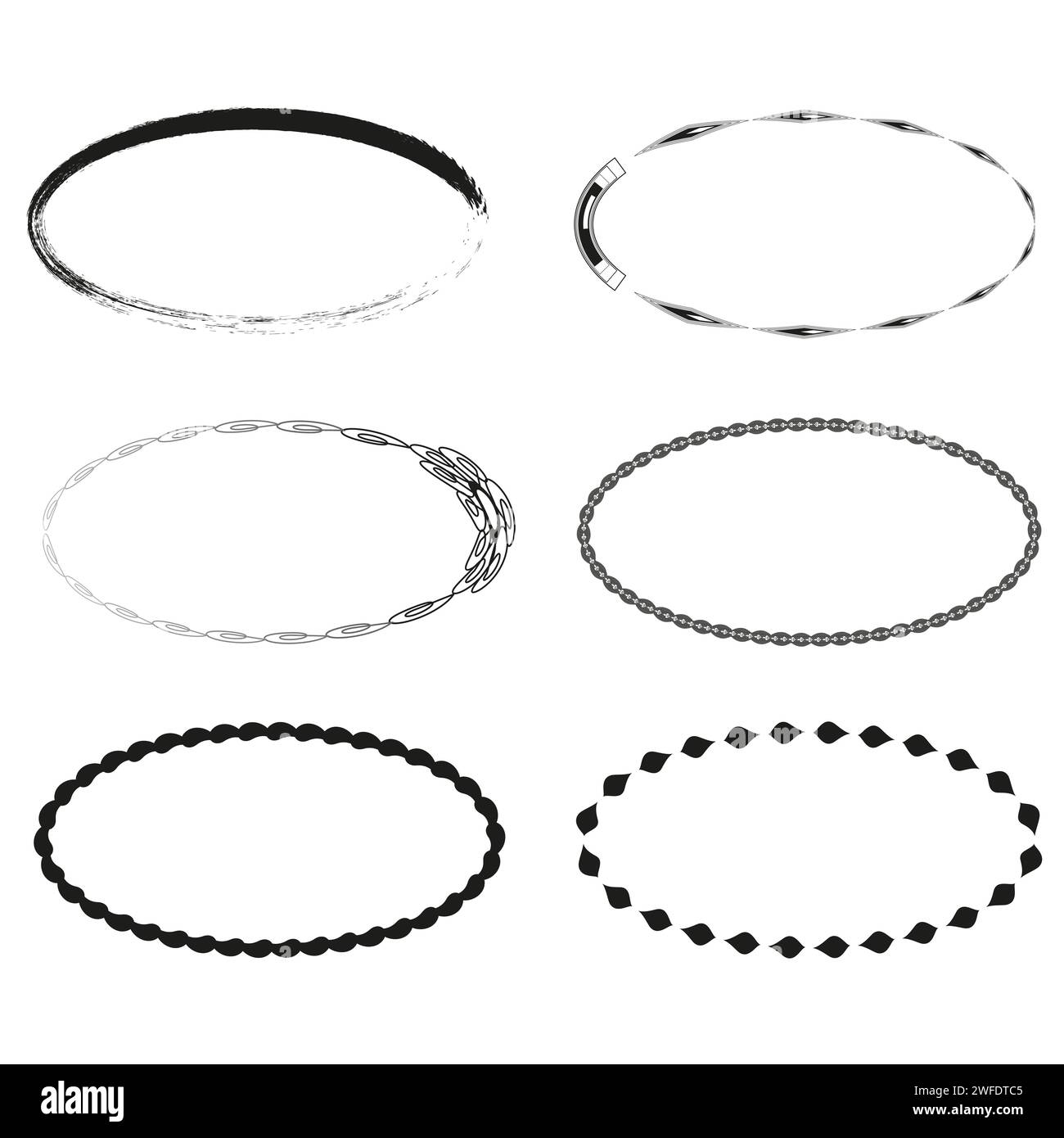 Handgezeichnete Ellipse. Vektorabbildung. EPS 10. Rohbild. Stock Vektor