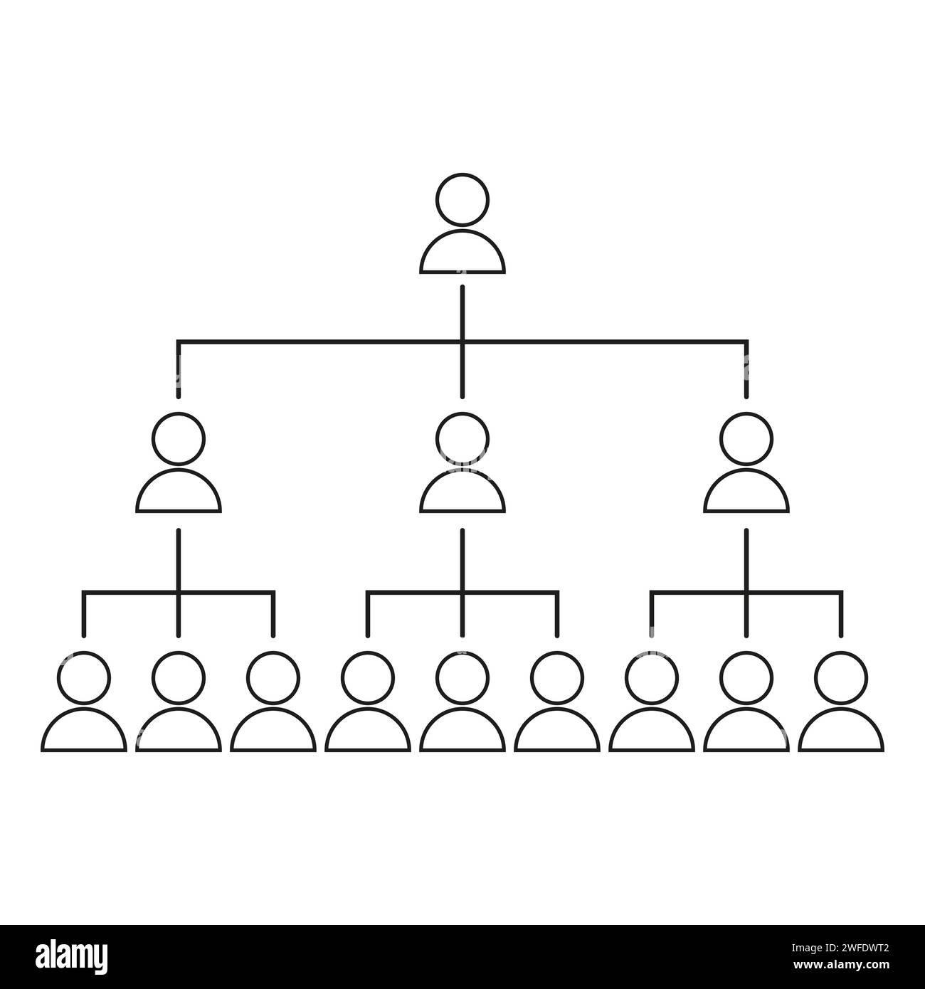 Hierarchiesymbol. Organigramm-Zeichen. Vektorabbildung. EPS 10. Rohbild. Stock Vektor