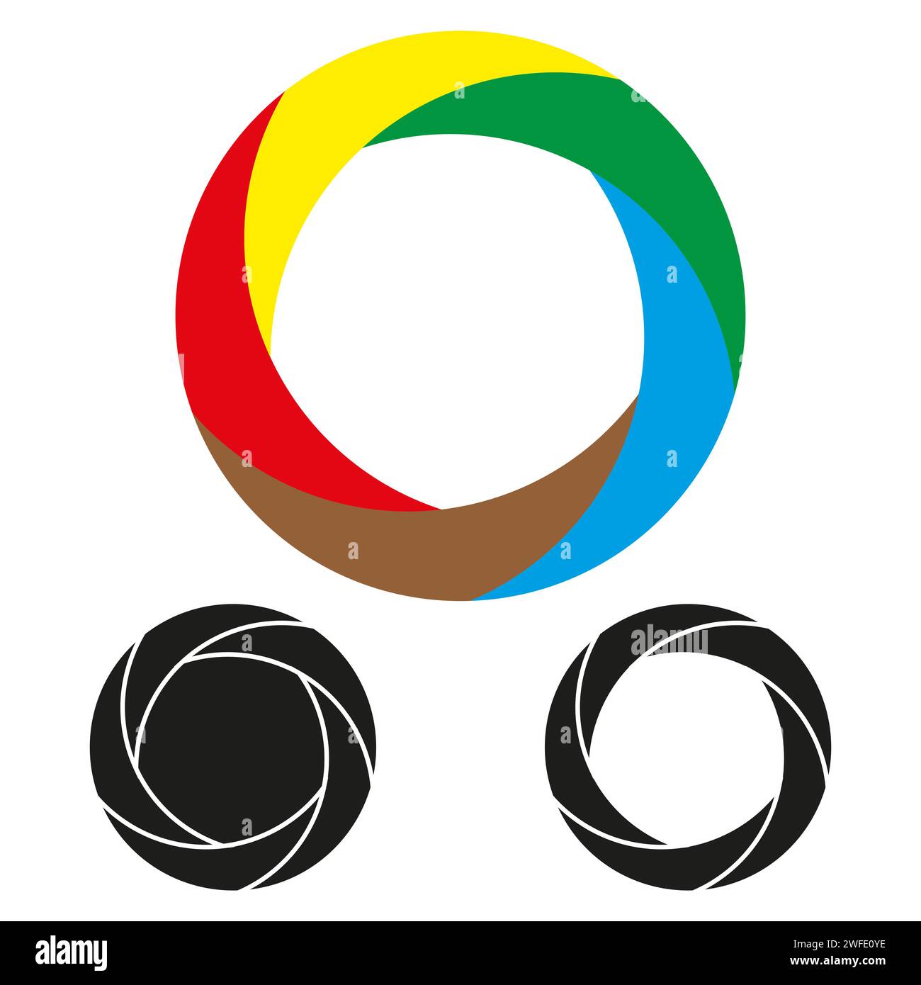 Buntes, kreisförmiges Logo. Spiralförmiges, wirbelförmiges Logo. Vektorabbildung. EPS 10. Rohbild. Stock Vektor