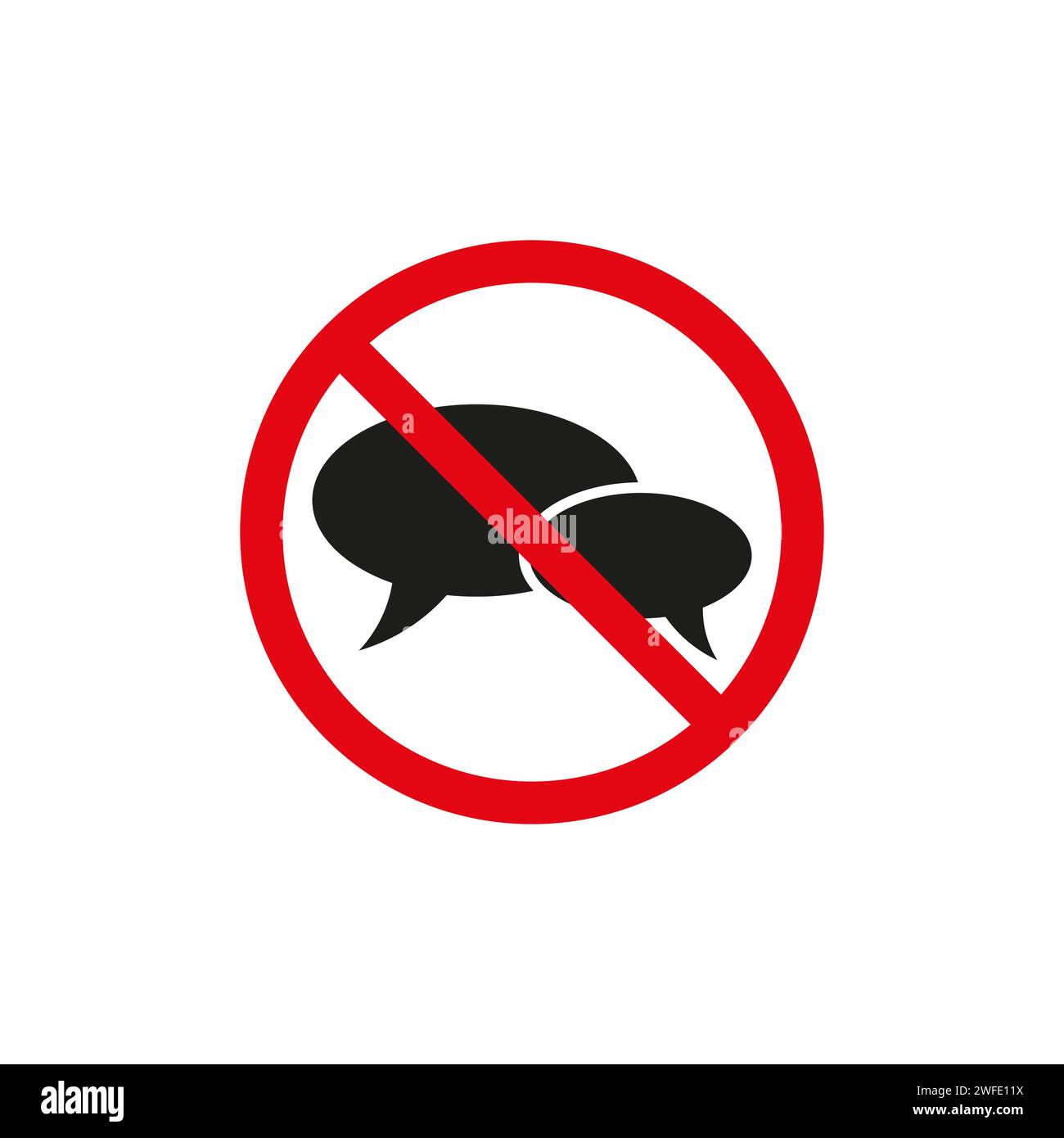 Kein sprechendes Zeichen. Nachrichten sperren. Vektorabbildung. Rohbild. EPS 10. Stock Vektor